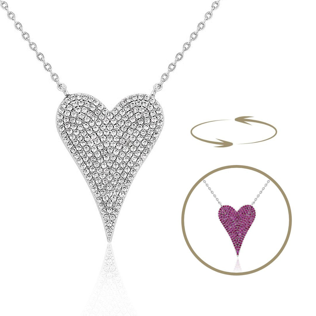 Pink & Clear Reversible Heart Chain Necklace
This reversible heart necklace seamlessly transitions between pink and clear pavé stones, offering understated elegance for everyday wear. Each side reveals a distinct aesthetic—choose soft pink femininity or minimalist clear stones, depending on your occasion and personal style. A sophisticated choice for those who appreciate versatility without compromise.
White Gold Plated
Pave Cubic Zirconia
Heart approximately 1" High X 0.75" Wide
16.5-20.5" Adju