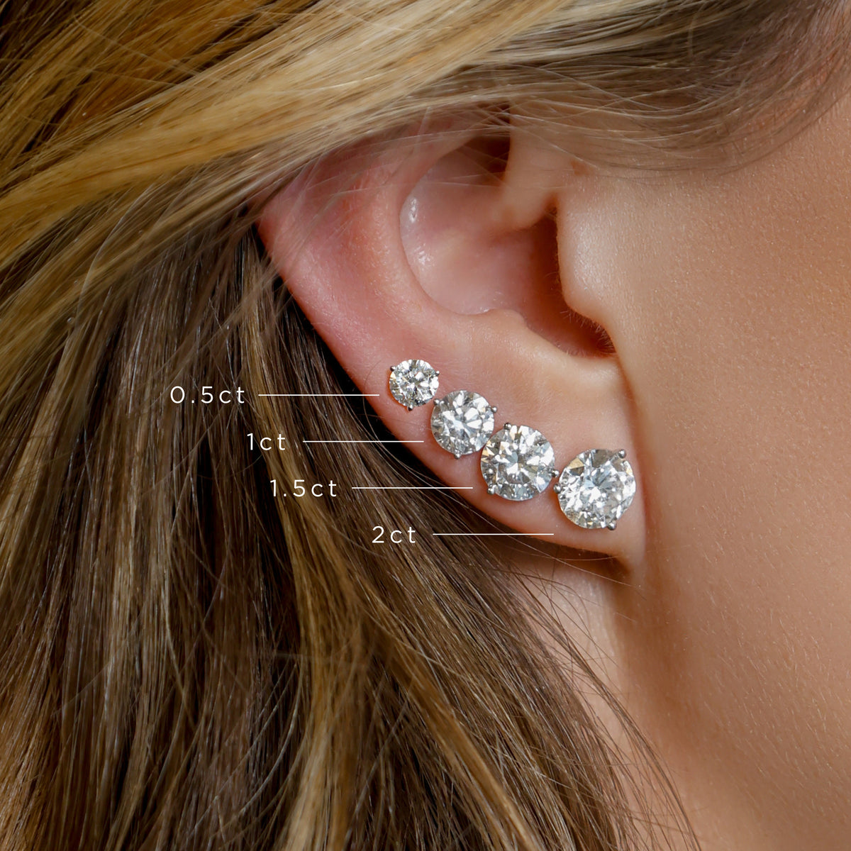 14K Lab Grown Diamond Stud Earrings
