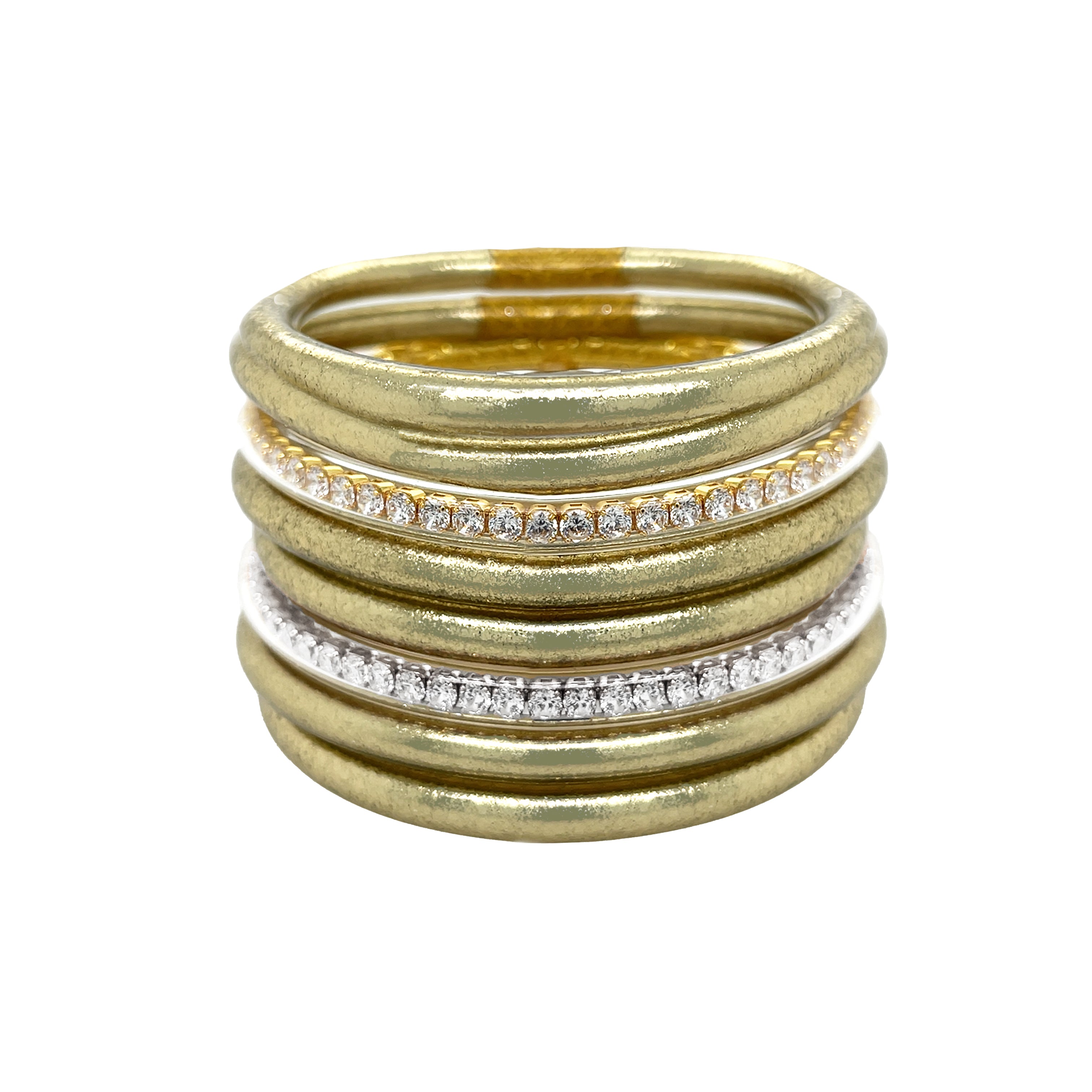 SALE Thin Crystal Gold Bracelet Set