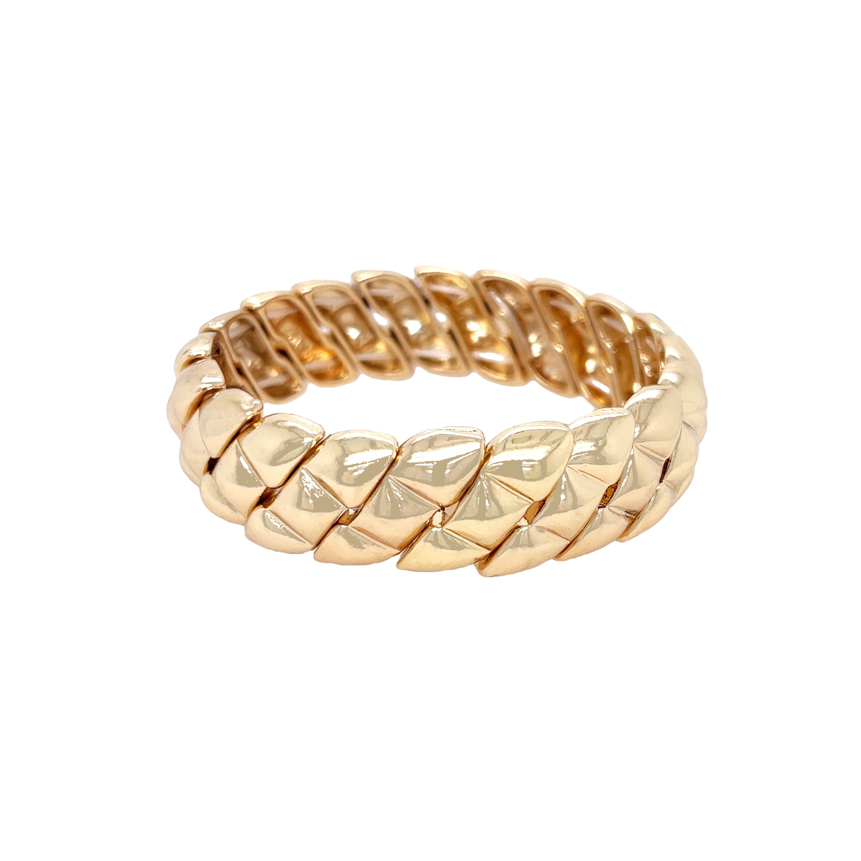 Weave Stretch Bracelet
Elevate your style with our Weave Stretch Bracelet. Crafted with stretchable material, it effortlessly adds a touch of sophistication to any outfit. Versatile and easy to pair with other bracelets, it's the perfect accessory to elevate your look.
Yellow Gold Plated