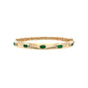 Marque Diamond Bangle Bracelet  14K Yellow Gold 1.33 Emerald Carat Weight 0.22" Wide