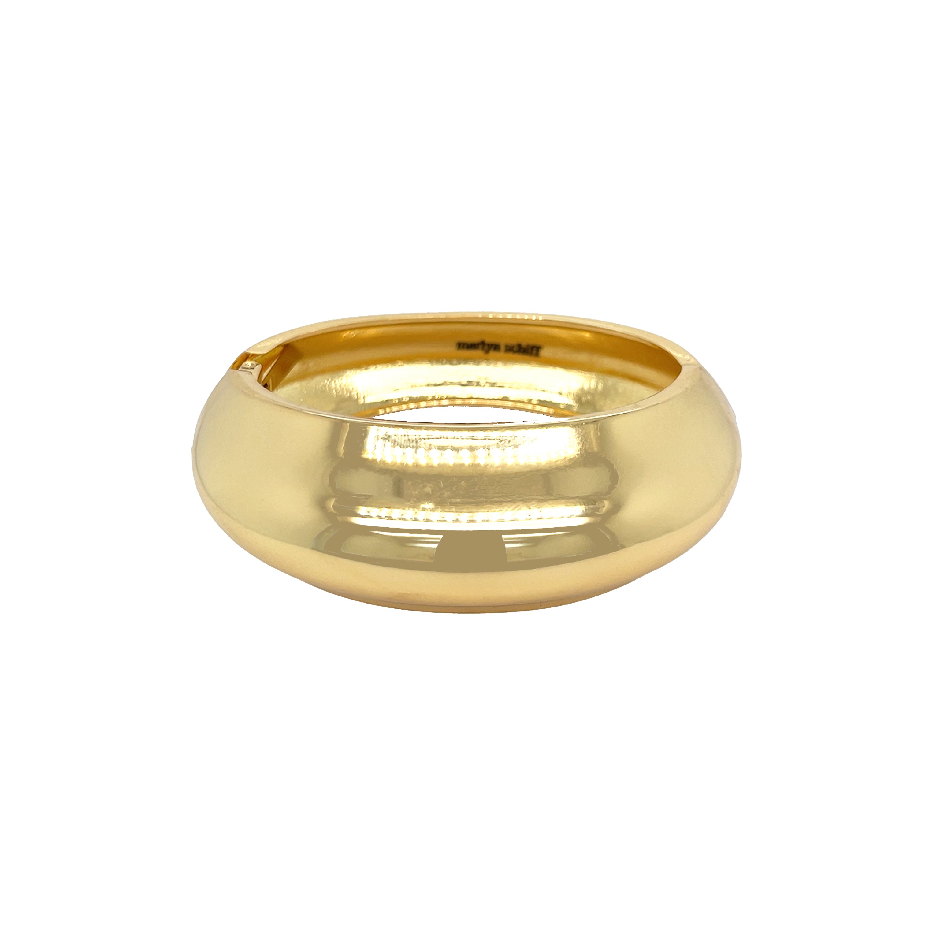 Domed Bangle Bracelet
This domed bangle bracelet is a staple piece for any fashionable individual. Its minimal design is both trendy and chic, making it the perfect accessory for any outfit. Add a touch of elegance to your wardrobe with this must-have bracelet.
Yellow Gold Plated
1.05" Wide