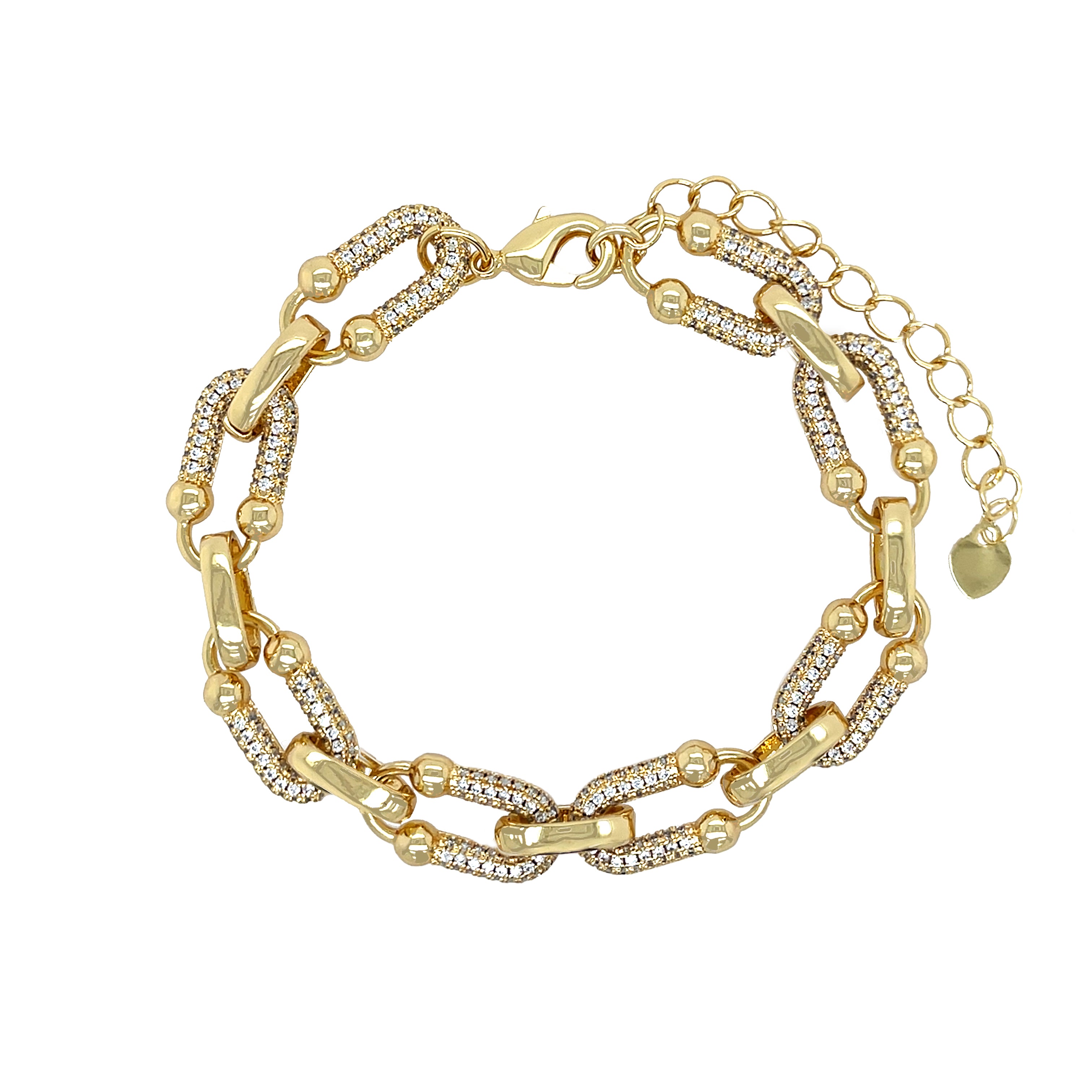 CZ Mixed Link Bracelet
Yellow Gold Plated
CZ Links: 0.67" Long X 0.34" Wide
Oval Links: 0.43" Long X 0.28" Wide
7-9" Adjustable Length
While supplies last. All Deals Of The Day sales are FINAL SALE.