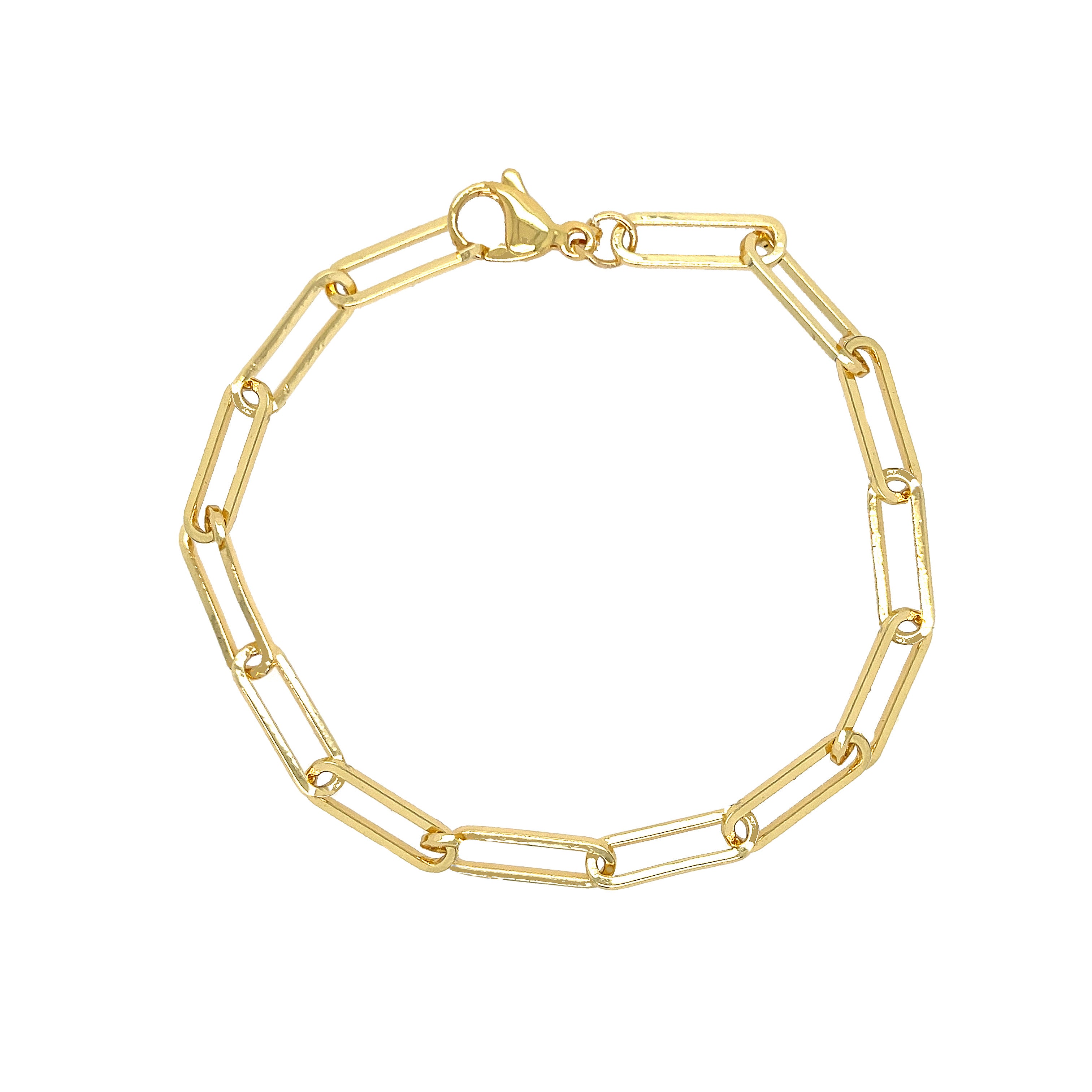 Chain Link Bracelet Yellow Gold Plated 0.59" Long X 0.19" Wide While supplies last. All Deals Of The Day sales are FINAL SALE.
