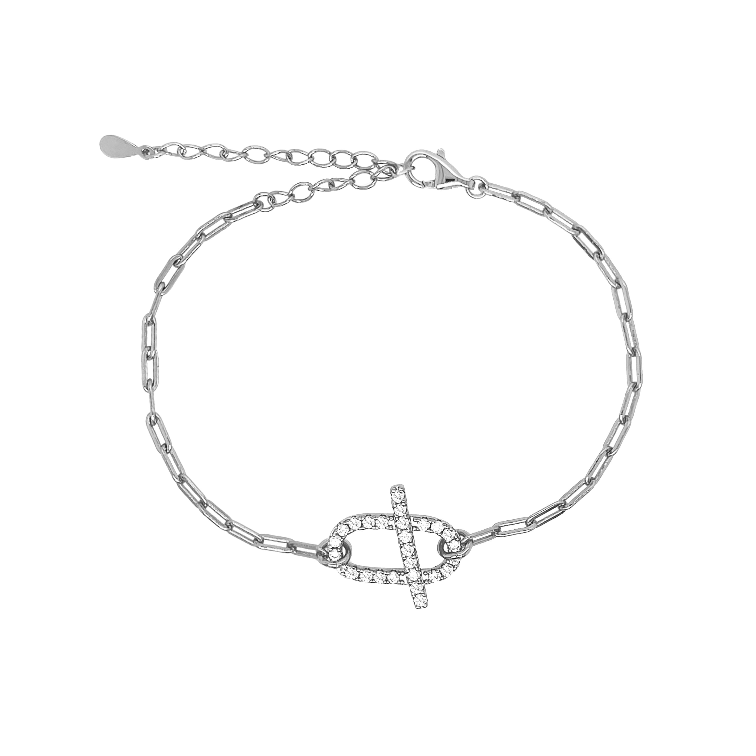 White Gold Oval Link Bracelet