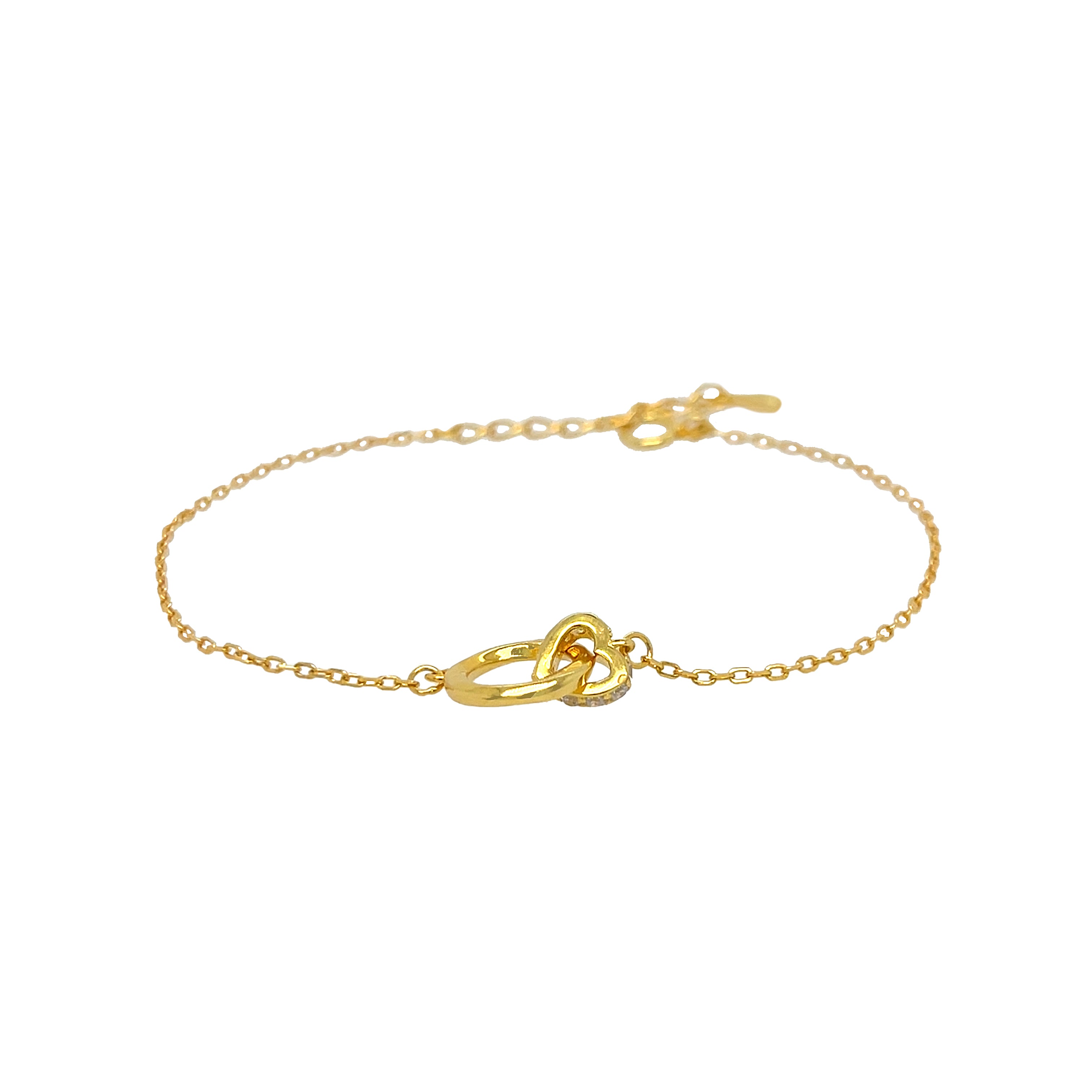 CZ Heart & Circle Interlocking Chain Bracelet
Yellow Gold Plated Over Silver
0.25" Long
6-7" Adjustable Length
While supplies last. All Deals Of The Day sales are FINAL SALE.