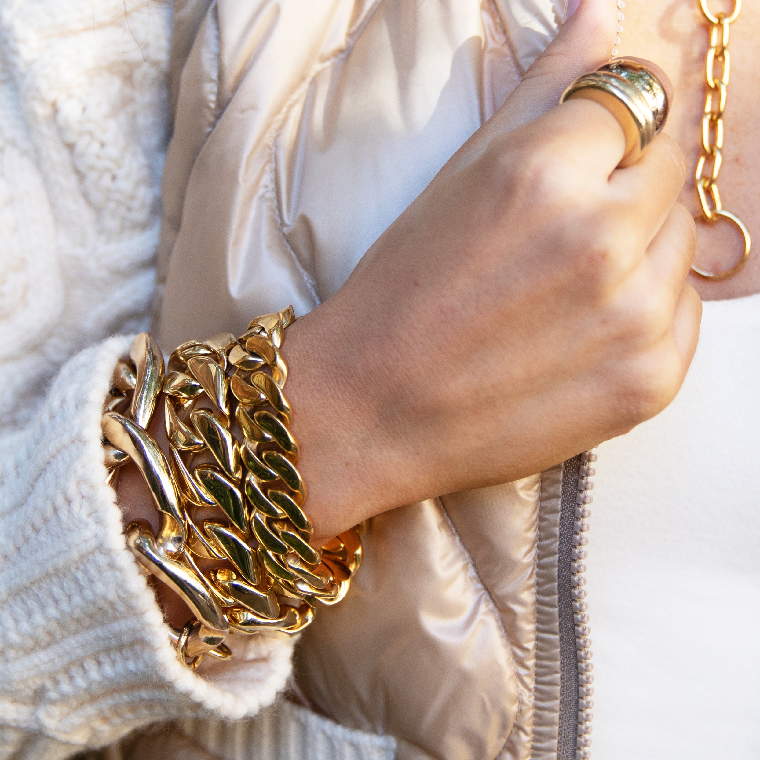 Cuban Link Bracelet
Indulge in luxury with our Cuban Link Bracelet. Crafted with a versatile cuban link and classic design, this bracelet effortlessly elevates any outfit. The perfect accessory for the sophisticated individual seeking a touch of chic.
18K Yellow Gold Plated Over Stainless Steel
0.65" Width
0.16" Thickness
6.75" Length