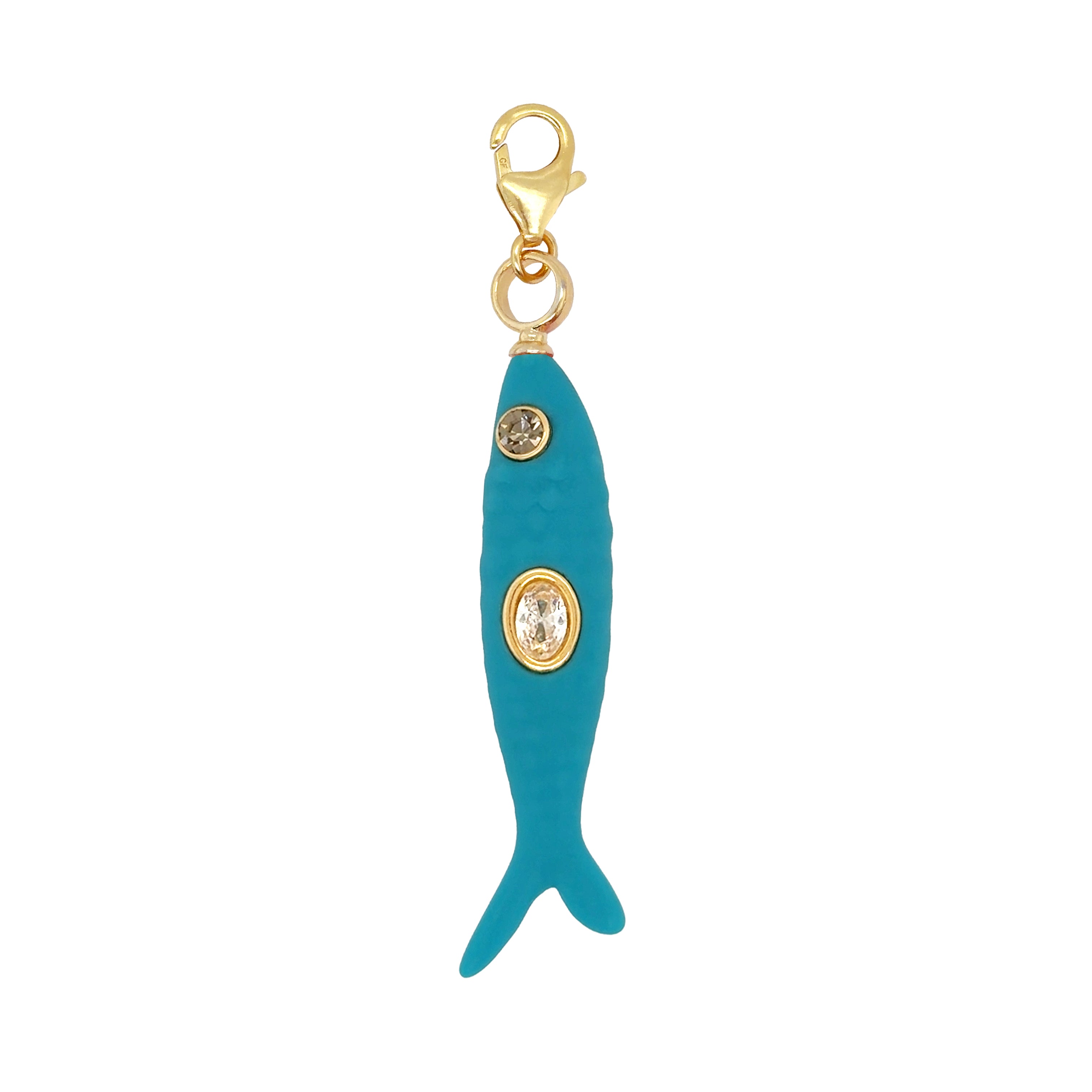 Blue Sardine Fish Charm