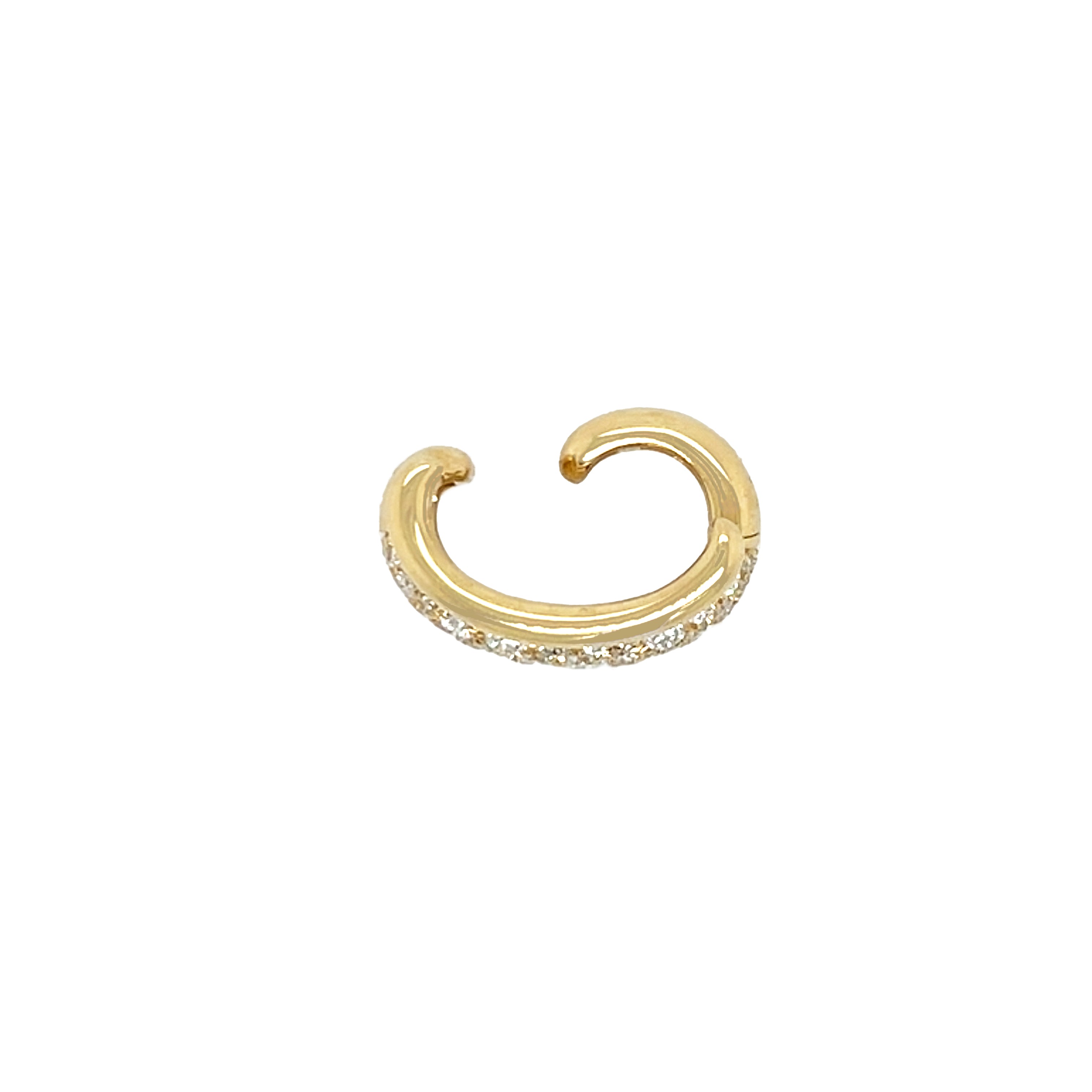Pave Diamond Double Band Ear Cuff
This diamond double band ear cuff adds sparkle without requiring a piercing. Its two stacked bands with pavé-set diamonds offer a sleek, modern style that can be worn alone or layered.
18K Yellow Gold
0.69" Long X 0.44" Wide
0.93 Diamond Carat Weight