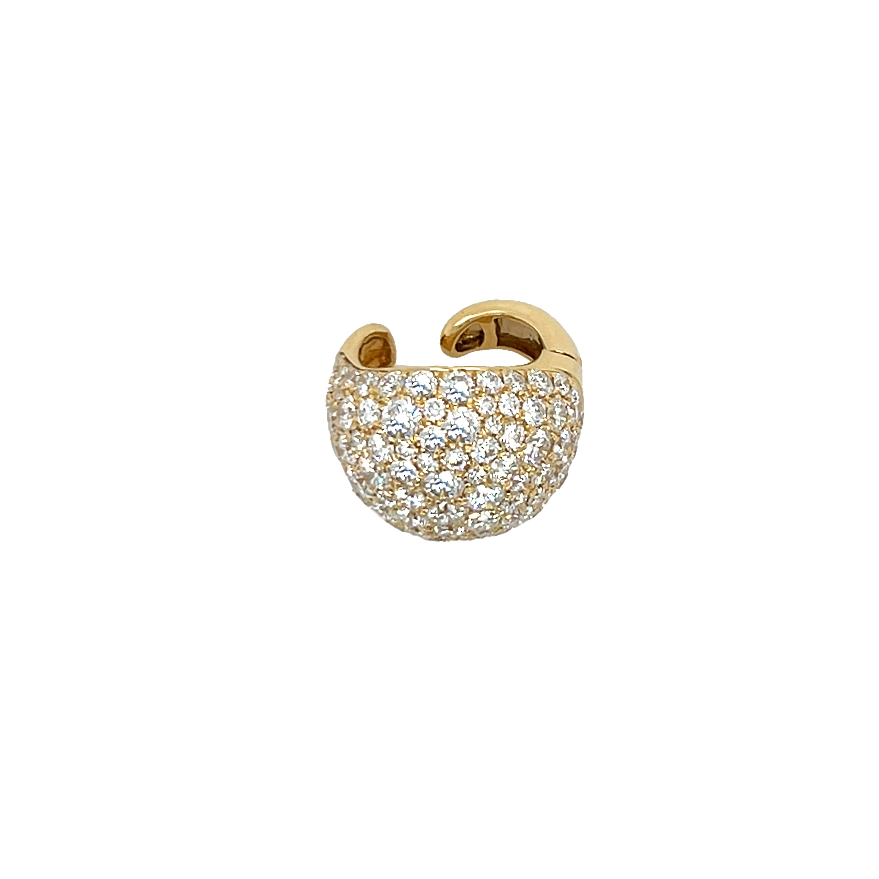 Pave Puff Diamond Ear Cuff
This Diamond Ear Cuff features a unique bubble design accentuated by sparkling diamonds, offering a distinctive and elegant look without the need for piercings.
18K Yellow Gold
0.64" Long X 0.58" Wide
2.88 Diamond Carat Weight