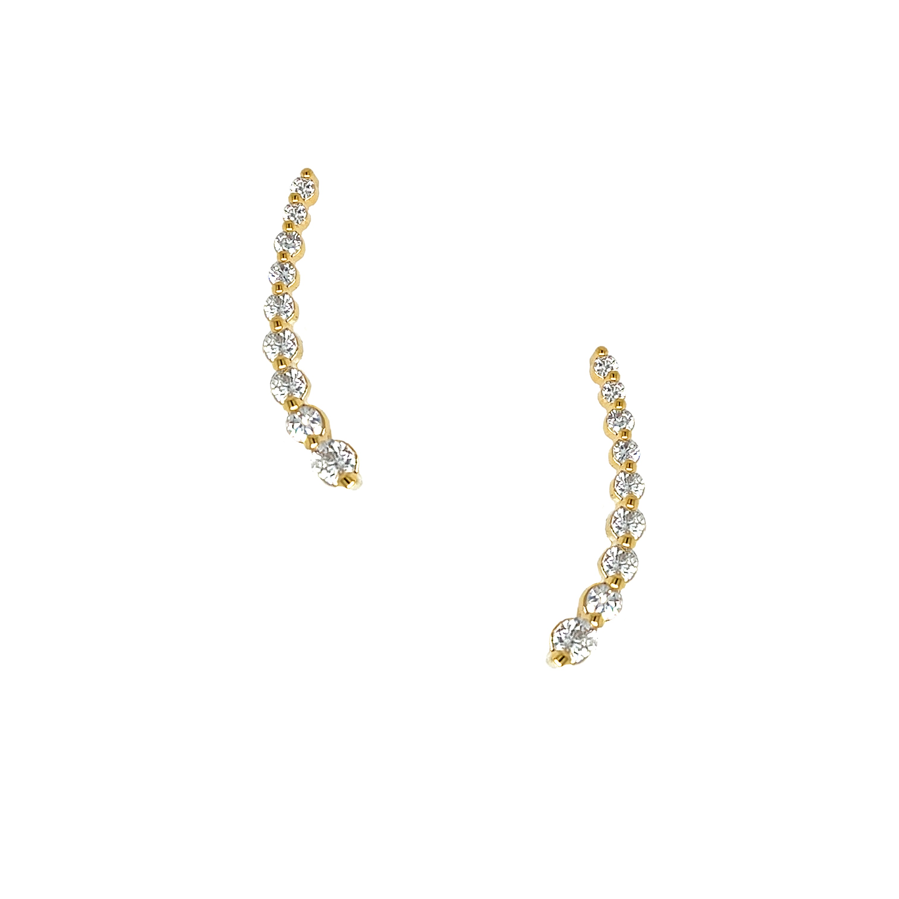 CZ Ear Climber Pierced Earrings
Upgrade your jewelry collection with our stunning Ear Climber Earrings. A must-have staple piece that will elevate any outfit, these earrings are also uniquely designed to make a statement.
Yellow Gold Plated
0.80" Long X 0.10" Wide