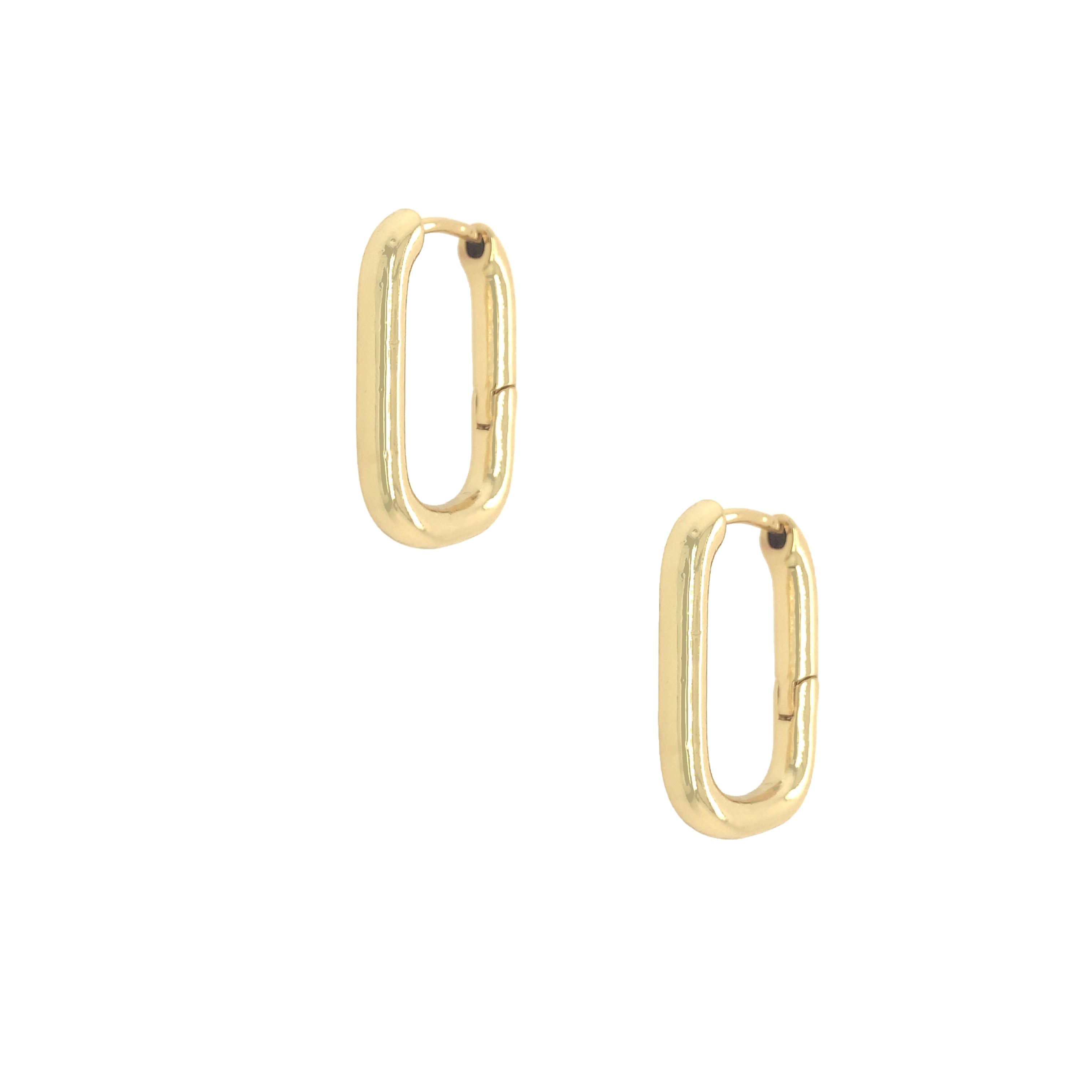 Rectangle Hoop Pierced Earrings
Upgrade your earring game with our Rectangle Hoop Earrings! These yellow gold-plated earrings add a touch of modern elegance to any outfit. Perfect for making a statement without taking yourself too seriously.
Yellow Gold Plated
0.95" Length X 0.66" Width