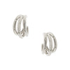 White Gold Plated Triple Hoop Pierced Earring  White Gold Plated 1.30" Diameter 0.15" Thick As worn by Olivia Ponton.