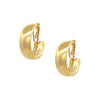 Wide Hoop Clip On Earrings   Yellow Gold Plated 1.19" Length X 0.38" Width