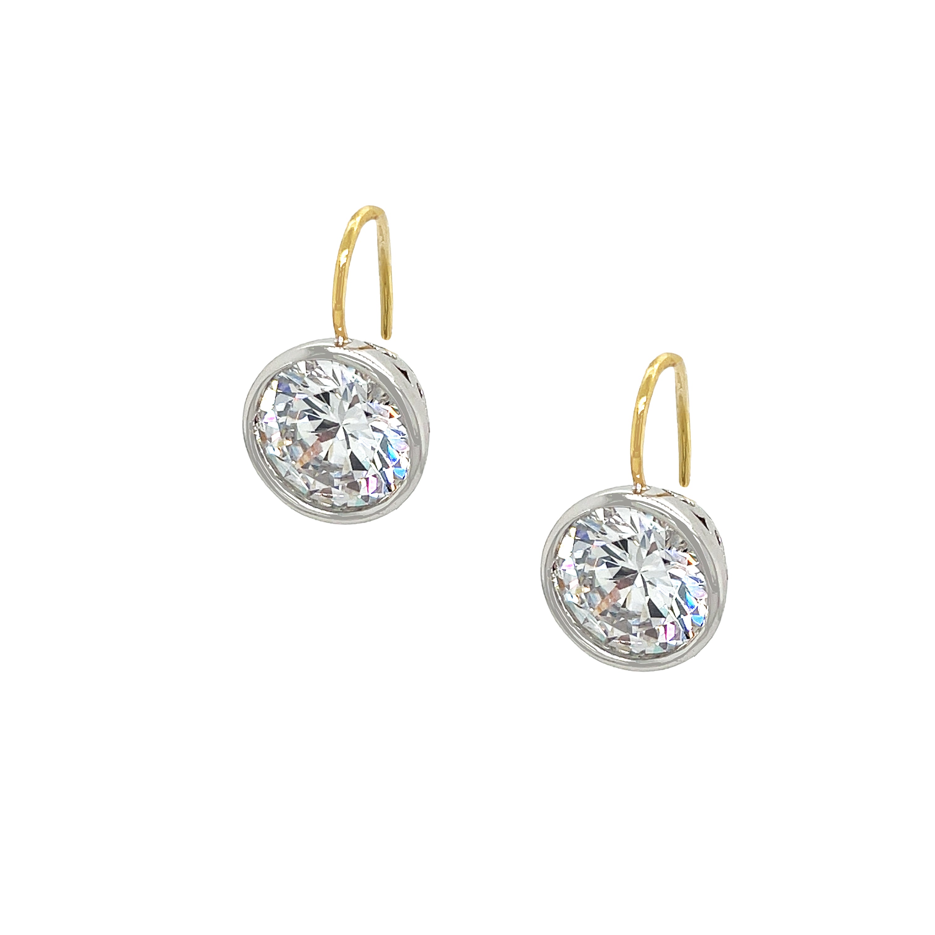Two-Tone Round CZ Drop Pierced Earrings
Yellow & White Gold Plated
0.46" Wide
While supplies last. All Deals Of The Day sales are FINAL SALE.