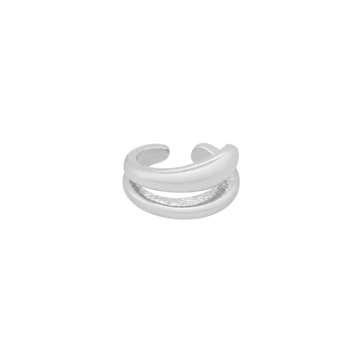 Double Cuff Earring
Sleek, bold, and easy to wear. This polished white gold plated cuff creates the look of layered jewelry with a single piece. A chic, minimalist piece that delivers maximum impact with effortless sophistication.
White Gold Plated
0.62" Wide