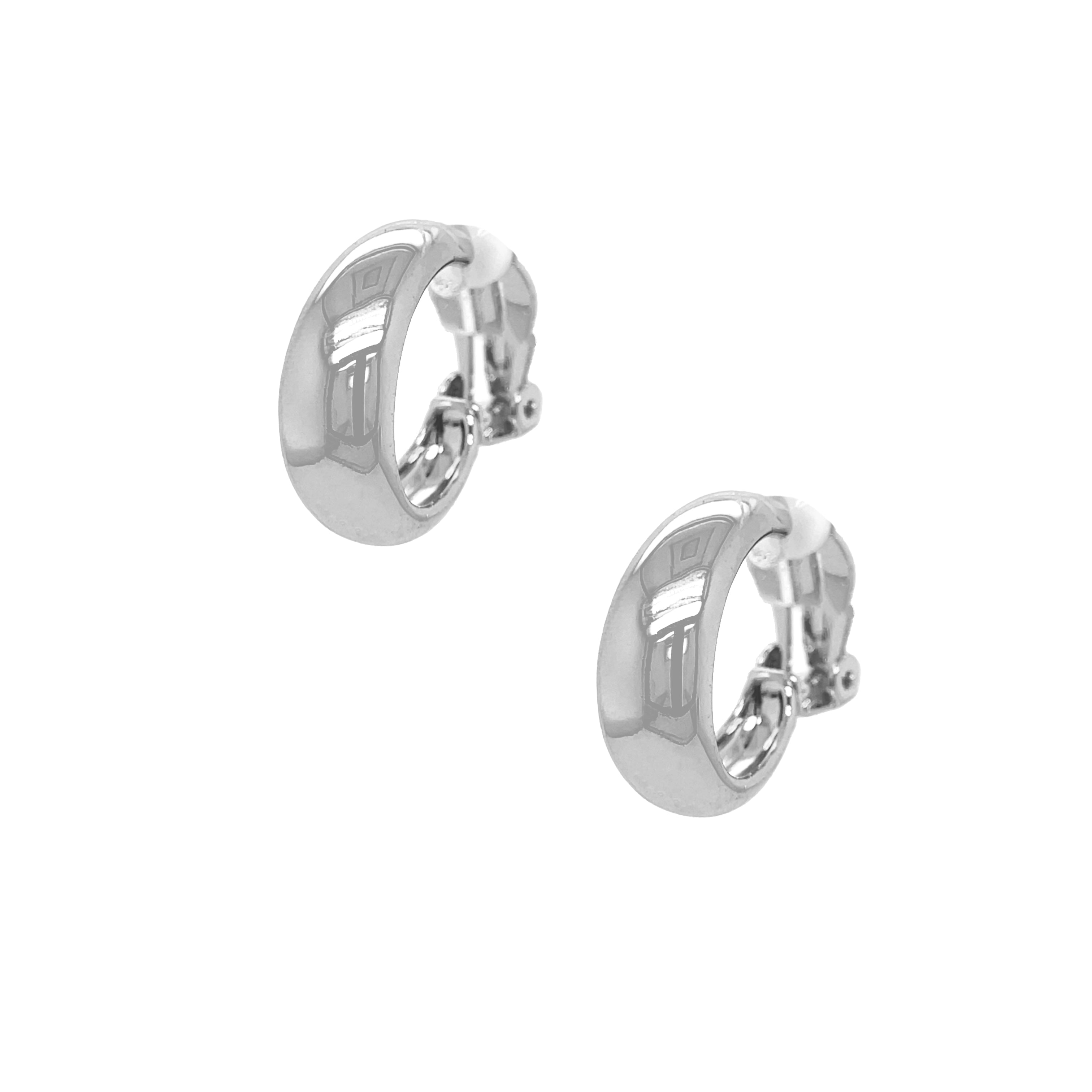 Wide Hoop Clip On Earrings