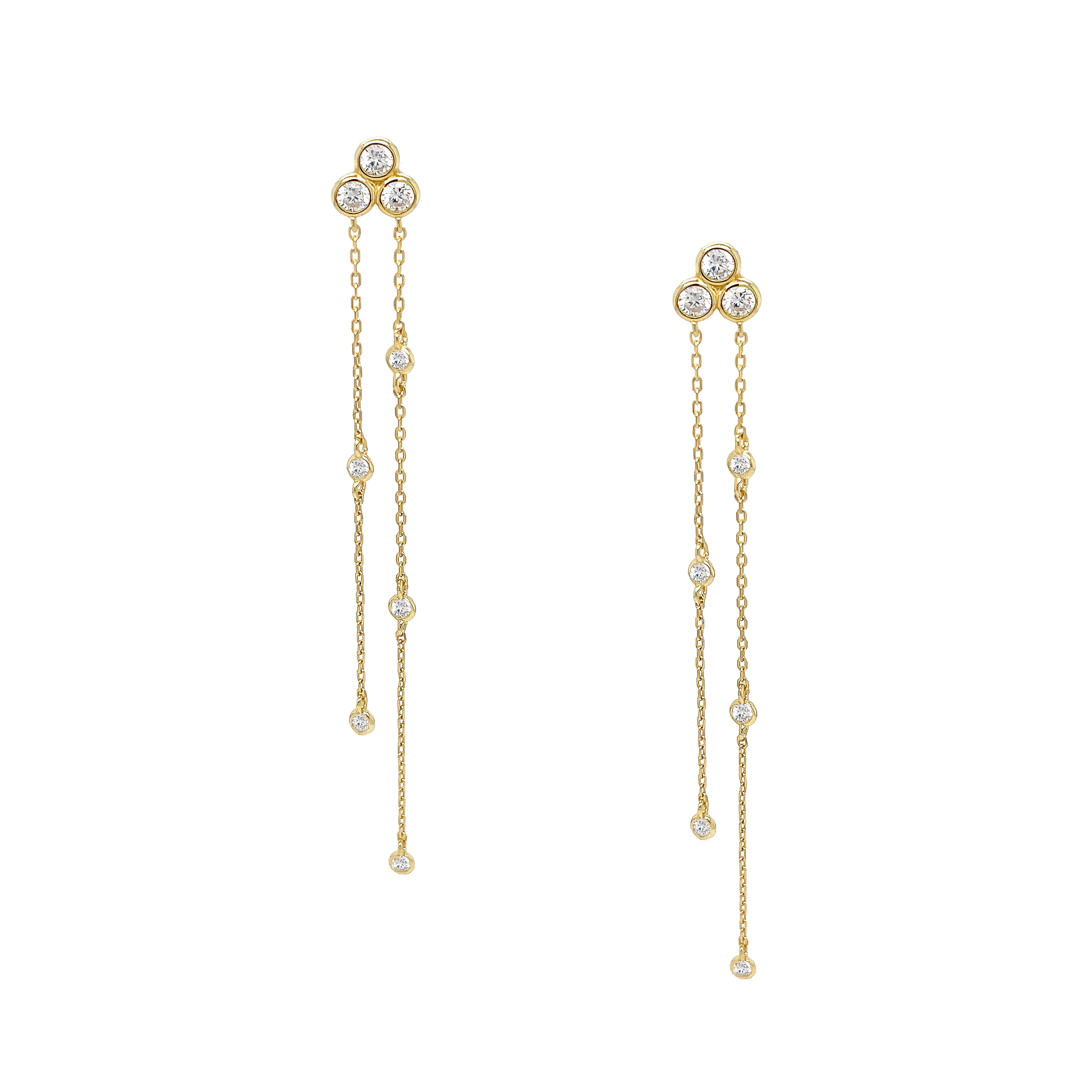 SALE Bezel Chain Drop Earrings