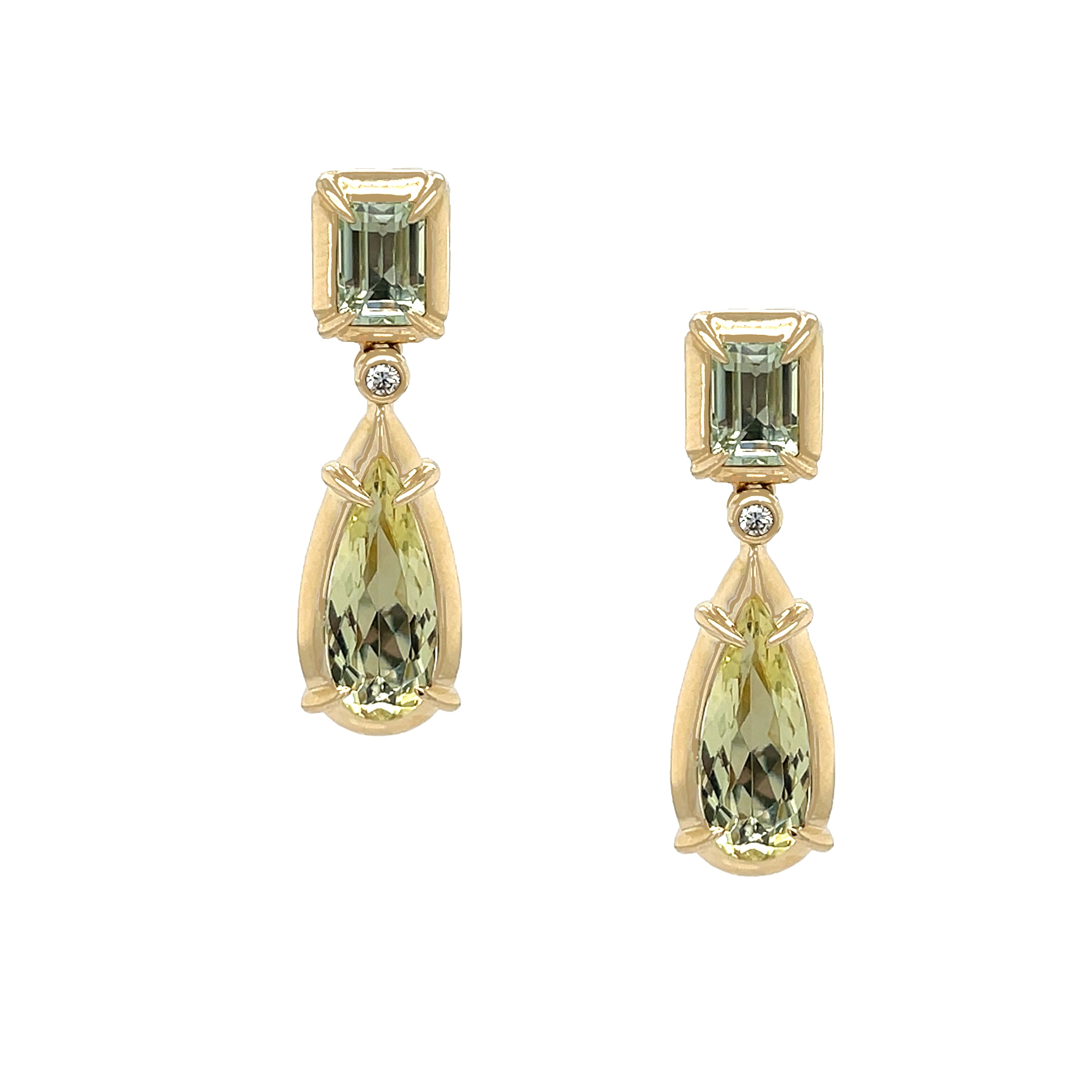 Diamond & Tourmaline Teardrop Pierced Earrings
14K Yellow Gold
1.15" Long X 0.32" Wide
0.04 Diamond Carat Weight
4.05 Tourmaline Carat Weight