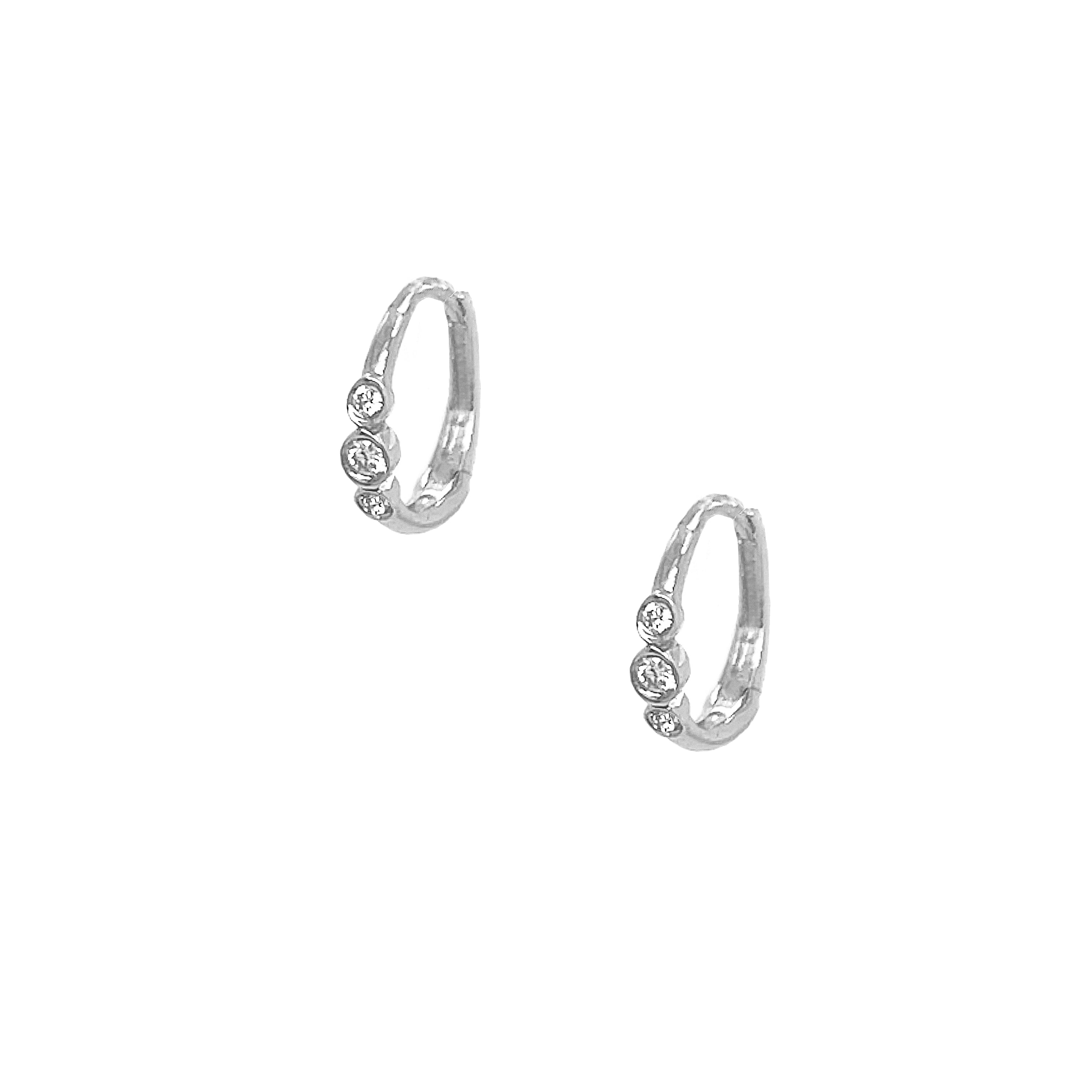Diamond 3 Bezel Huggie Pierced Earrings
14K White Gold
0.08 Diamond Carat Weight
0.42" Long X 0.09" Wide