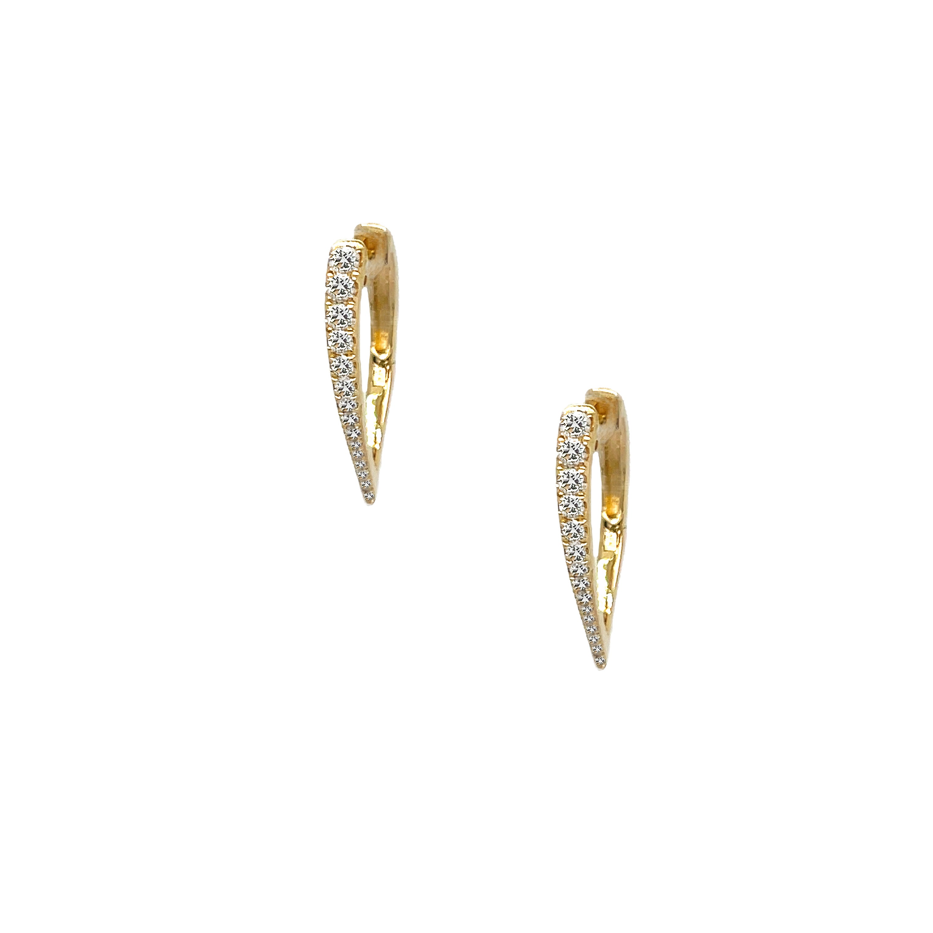 Diamond V Shape Huggie Hoop Pierced Earrings
Elevate your look with our Diamond V Shape Hoops. These classic accessories are a minimal and sophisticated addition to any outfit. The sleek design exudes elegance and luxury, making them a must-have for any ear party!
14K Yellow Gold
0.33 Diamond Carat Weight
0.73" Long X 0.09" Wide