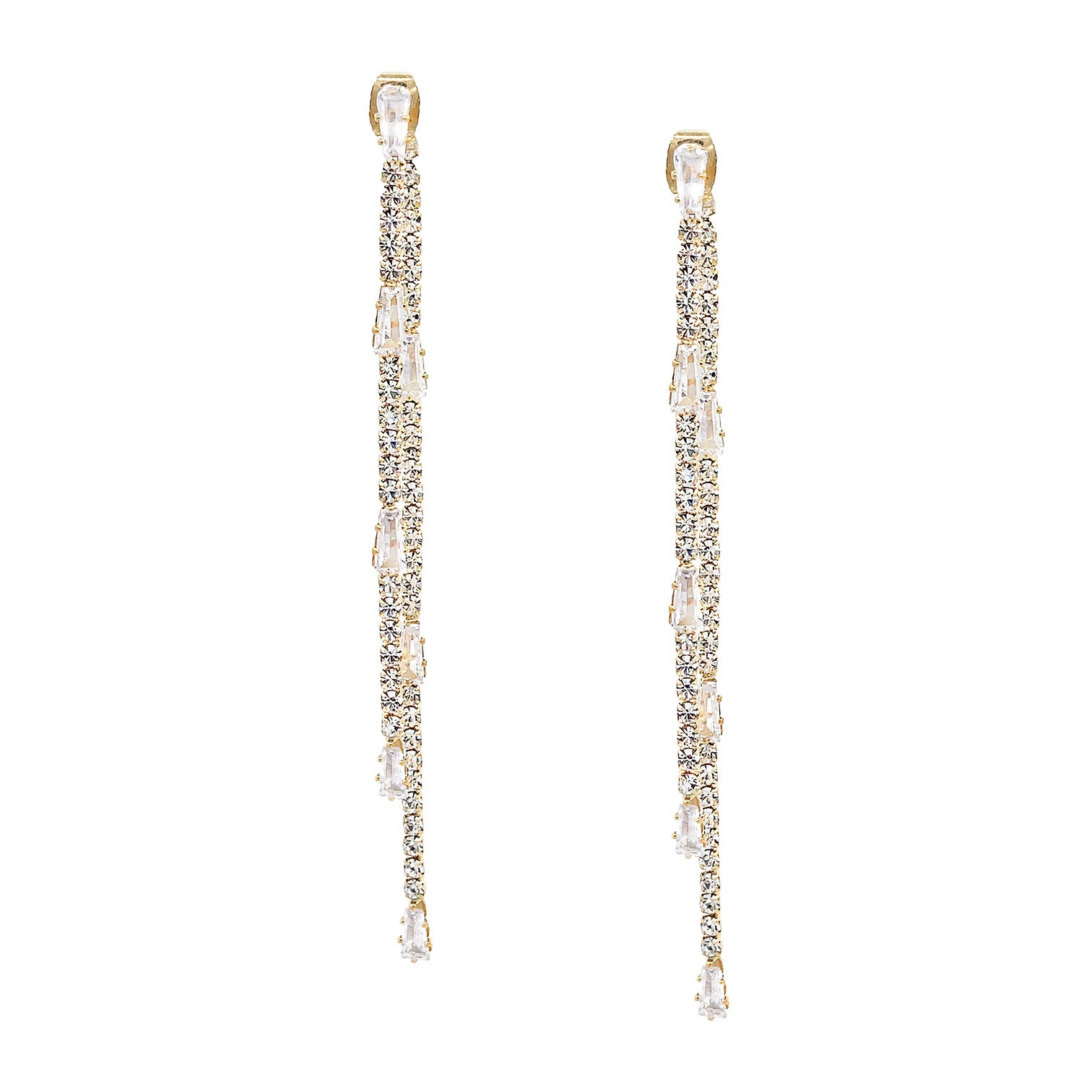 Double Strand Crystal Earrings