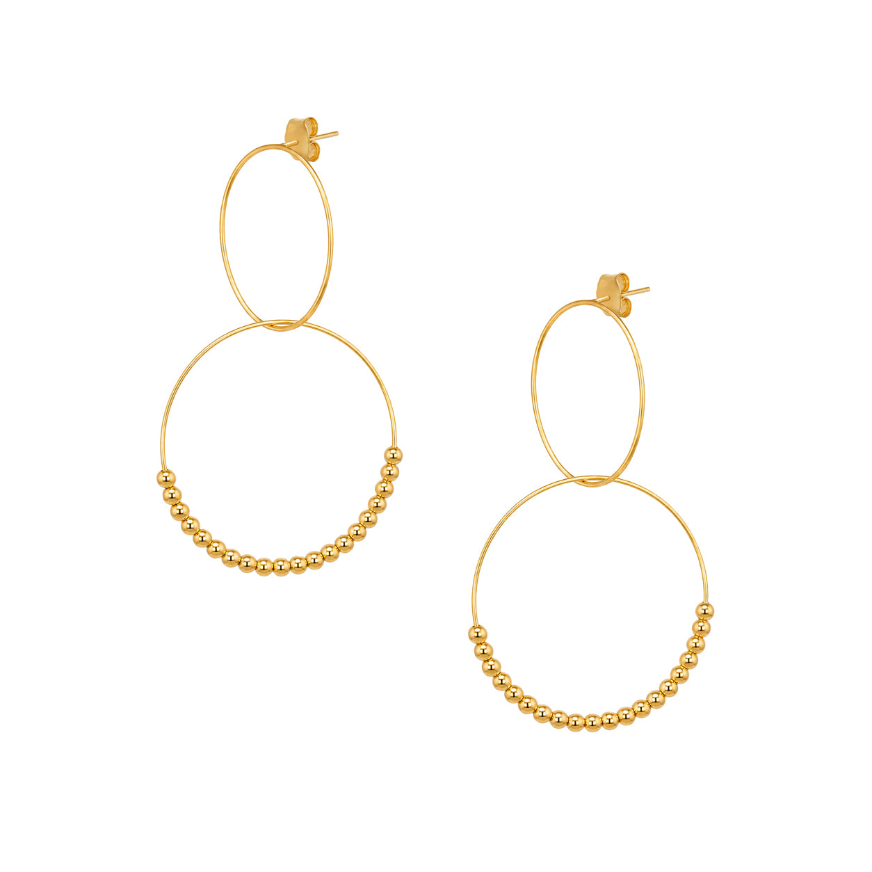 Double Hoop Bead Earrings