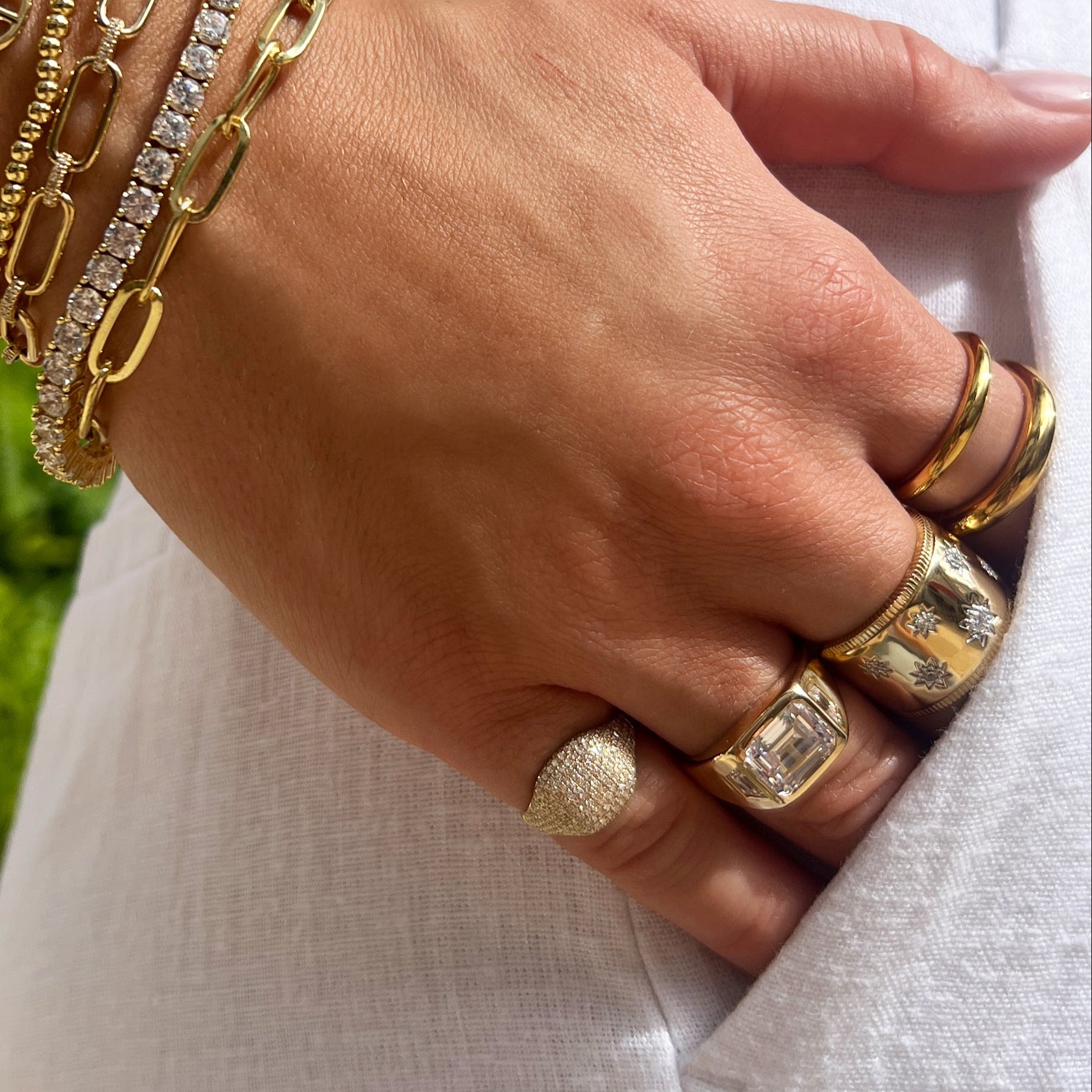 Double Band Crossover Ring