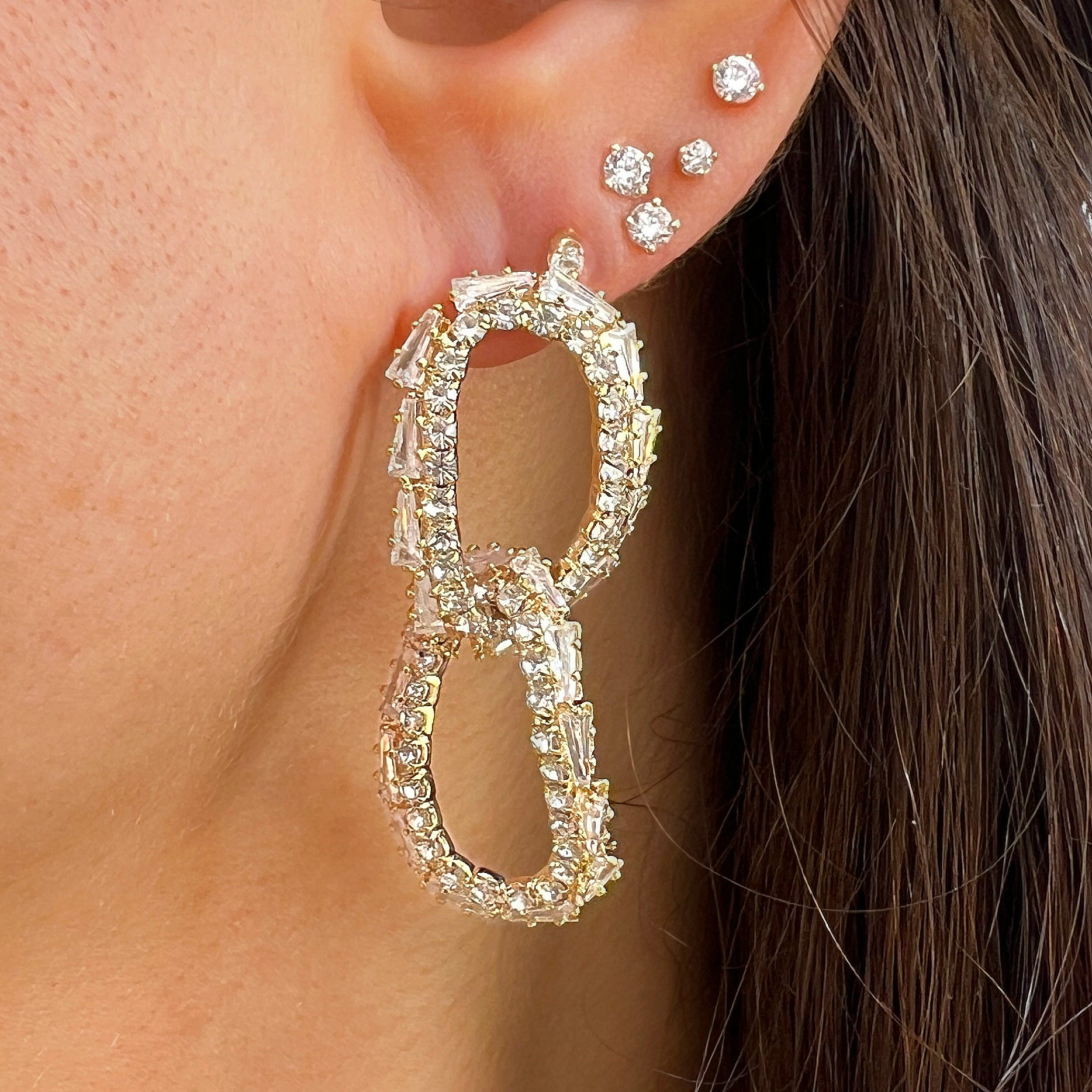 SALE Oval Drop Earrings