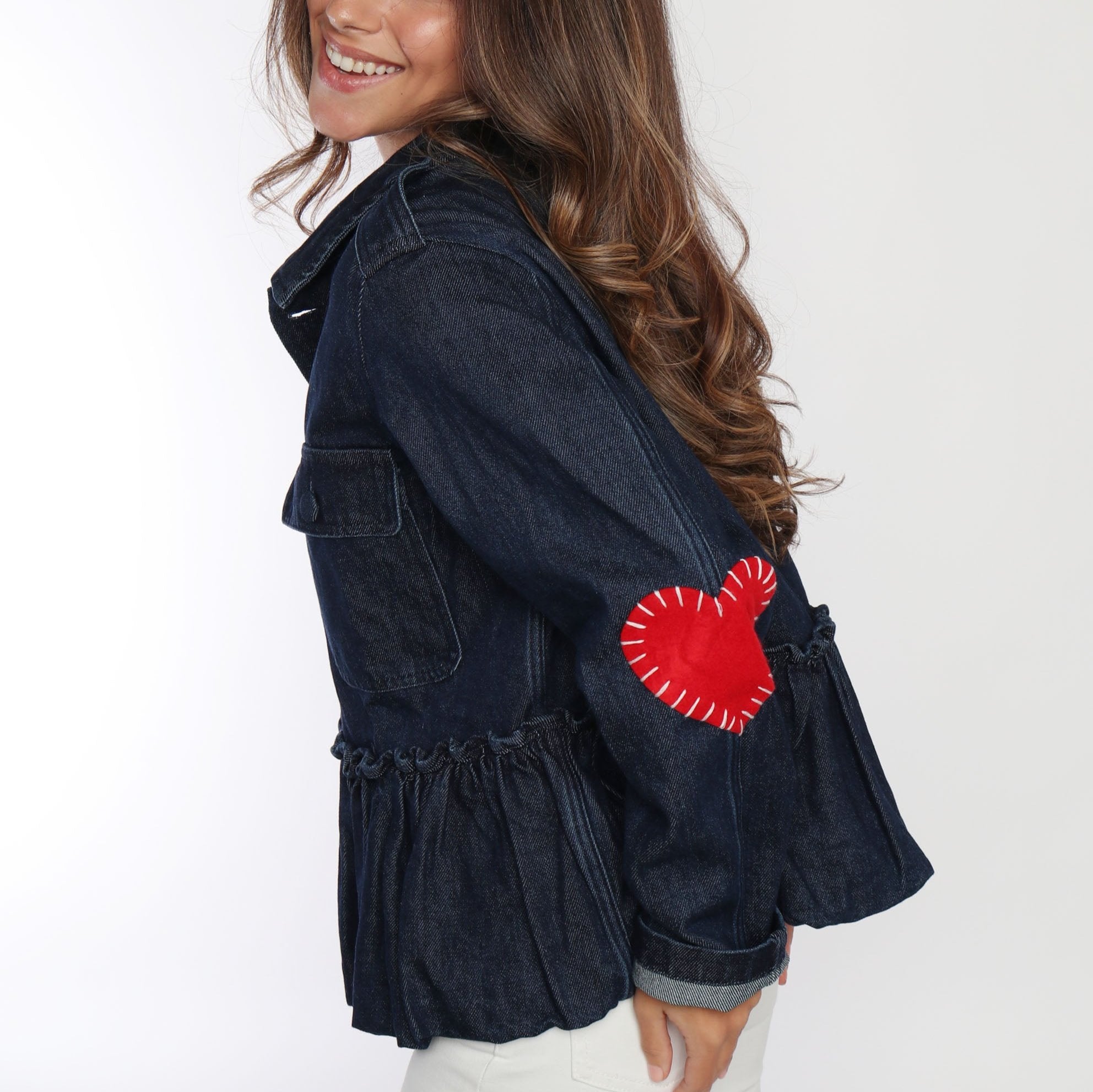 Denim Ruffled Jacket