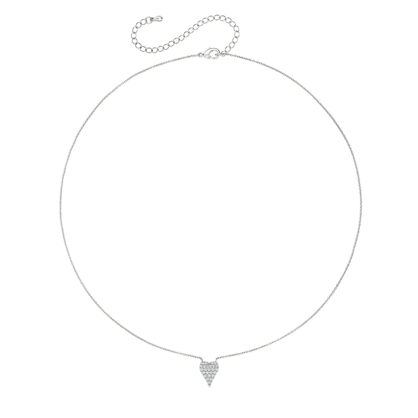 Mini Pave Heart Necklace