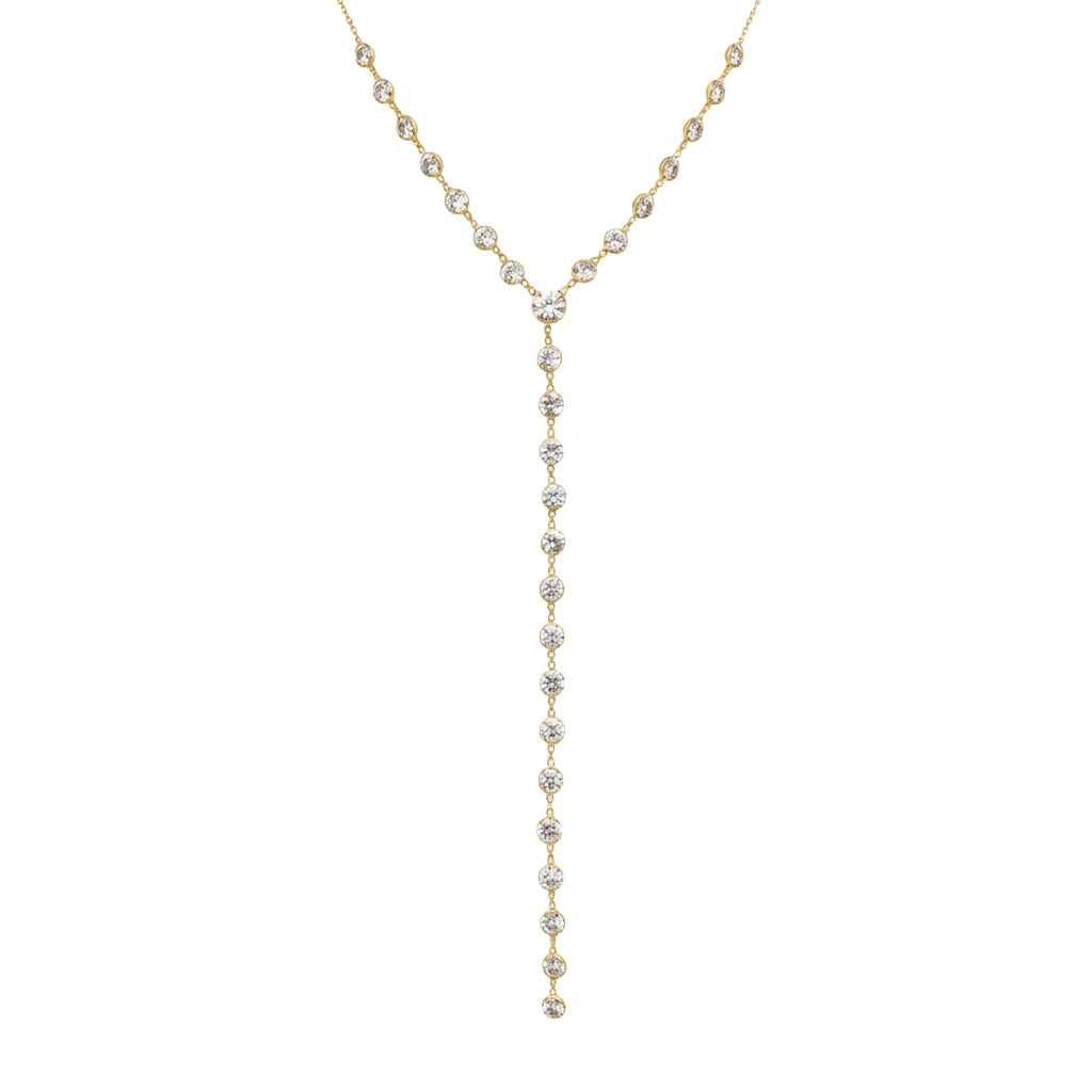 Station Bezel Lariat Chain Necklace
Add a touch of sophistication to your outfit with our Station Lariat Necklace. This exquisite piece features a beautifully designed chain with station bezels, adding an elegant touch to any look. Elevate your style and make a statement with this luxurious and exclusive necklace.
Yellow Gold Plated Over Silver
Cubic Zirconia
14-16.5" Length
6" Drop