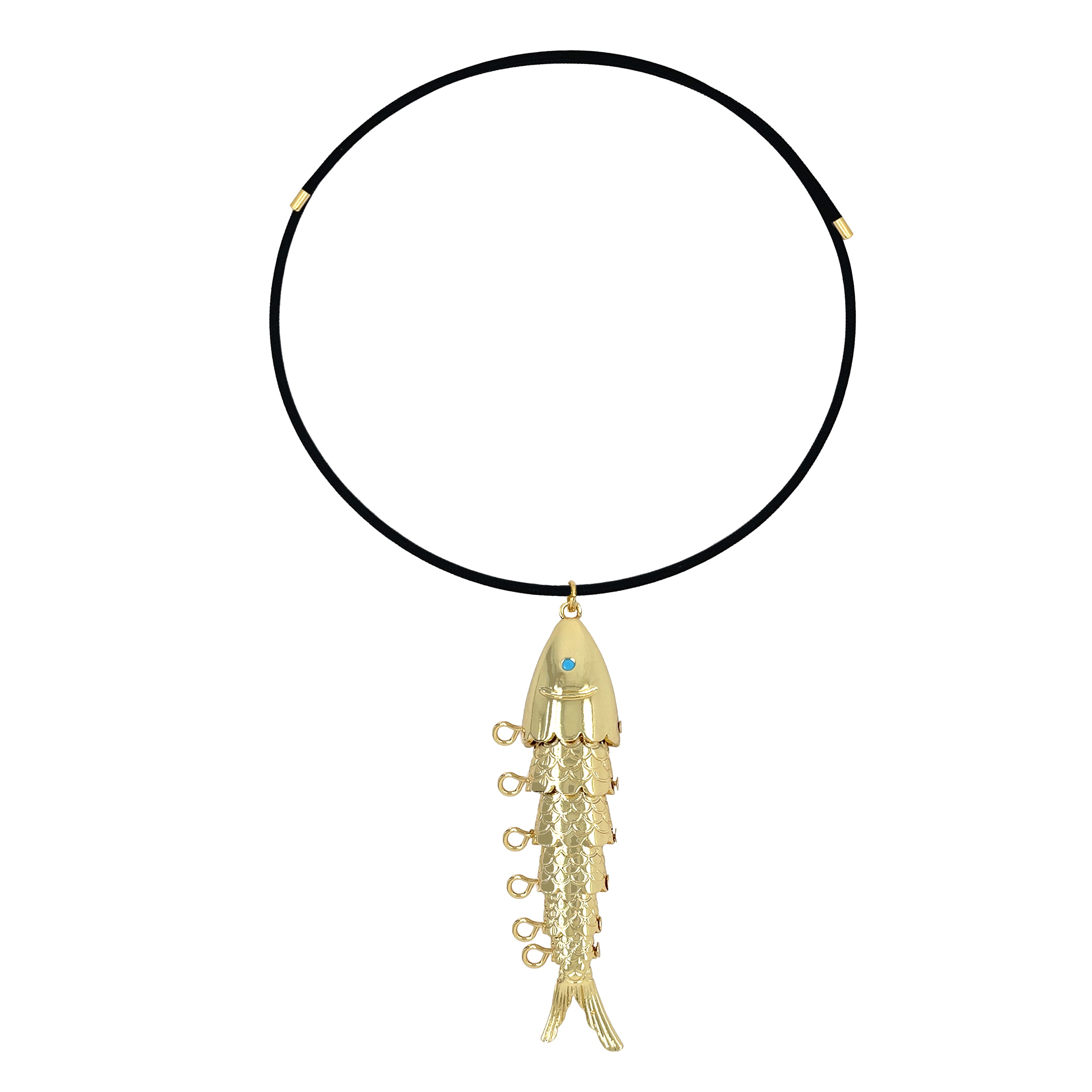 Jumbo Fish Charm Magnetic Choker Necklace
A bold yet refined choker designed to stand out. Featuring a sleek cord choker with a removable fish charm, this piece adds a statement finish to any look. The magnetic cord material allows for easy, adjustable wear, making it effortless to style. Available in black, brown, rose, and gold cord options, this choker can be worn alone, styled as a bracelet, or layered for a modern, elevated feel.
Yellow Gold Plated
Adjustable Magnetic Cord: 3.25" Long X 0.88" Wide