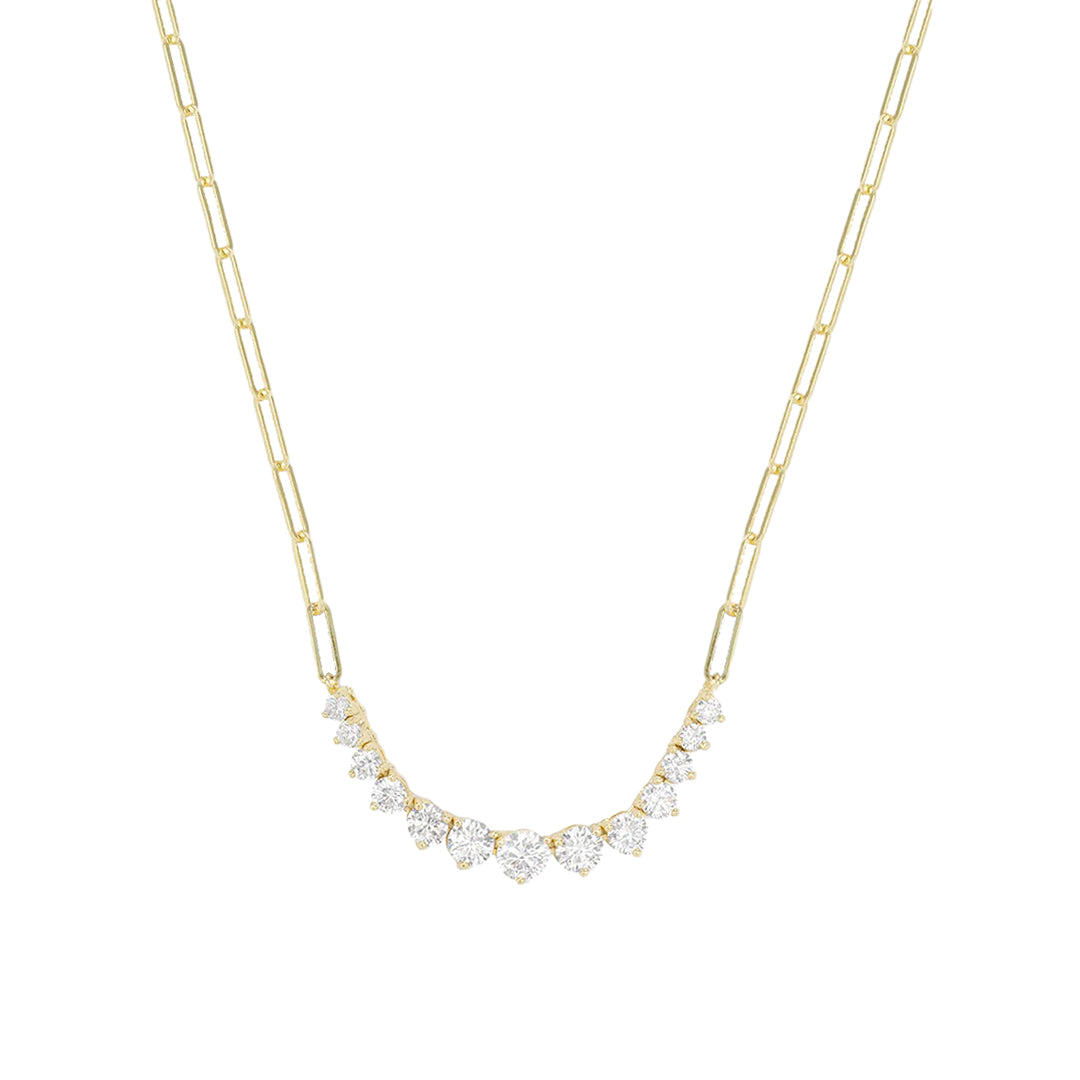 Graduated Tennis on a Chain Necklace
A flawless blend of a tennis necklace and a chain, this piece is as stunning as it is versatile. Our newest Tennis Necklace is already a must-have for layering, but with graduated simulated diamonds, it exudes effortless luxury.
18K Yellow Gold Plated
16-19" Adjustable Length