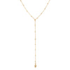 Bead Chain Y Necklace   Yellow Gold Plated Drop: 7.75" Length  Bead: 0.9" Diameter 
