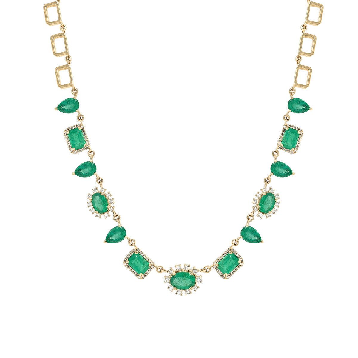 Jewelry Emerald Diamond Necklace #280456J14B Diamond and emerald necklace – MJ Jewelers of Bellaire main image 4