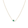 Diamond & Emerald Heart Necklace