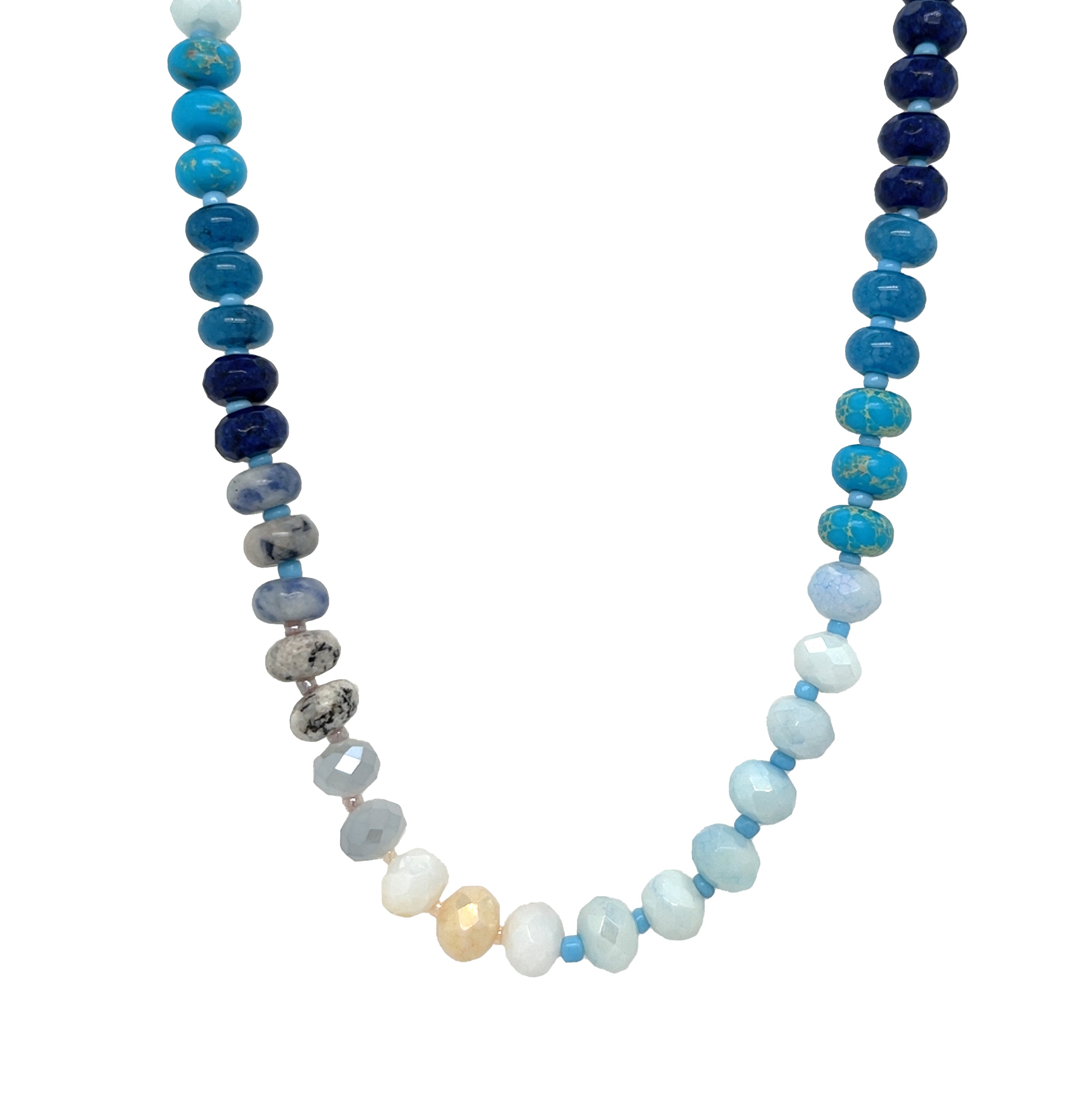 Multi Color Blue Beaded Necklace
Make a statement with this blue beaded necklace! Brighten up any outfit with its playful design. Perfect for adding a touch of fun to your wardrobe.
Bead: 0.30" Diameter
16-19" Adjustable Length