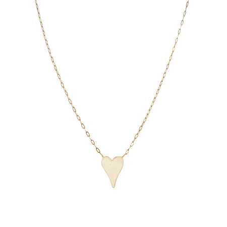Mini Heart Chain Necklace   14K Yellow Gold 14-15" Adjustable Length