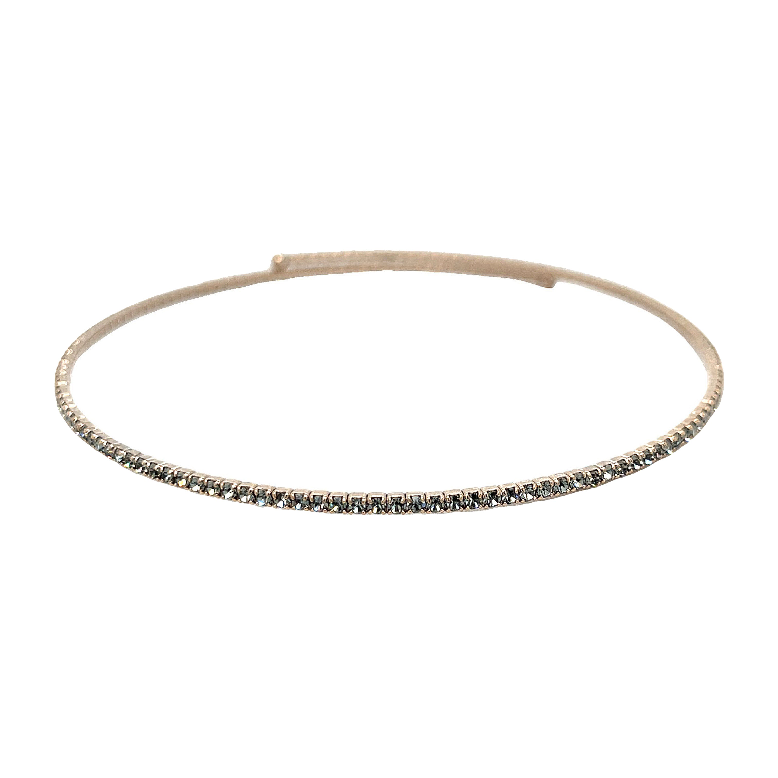 Champagne CZ Flex  Choker Necklace
Make a statement with our CZ Choker Necklace! The stunning champagne metal paired with sparkling crystals adds a touch of glamour to any outfit. 
Champagne Gold Plating
0.08" Thick