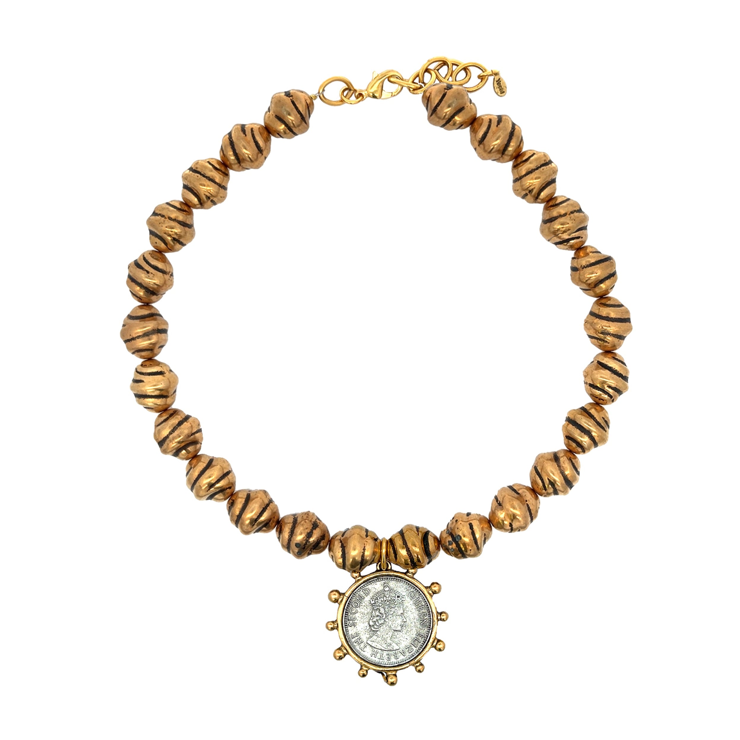 Beaded Coin Necklace
This stunning Beaded Coin Necklace is the perfect accessory to make a statement. Hand-crafted with unique beaded details, it adds a touch of elegance and sophistication to any outfit. Elevate your style with this eye-catching piece.
Yellow Gold Plated
Coin: 1.83" Long X 1.46" Wide
Beads: 0.54" Long X 0.62" Wide
16-18" Adjustable Length