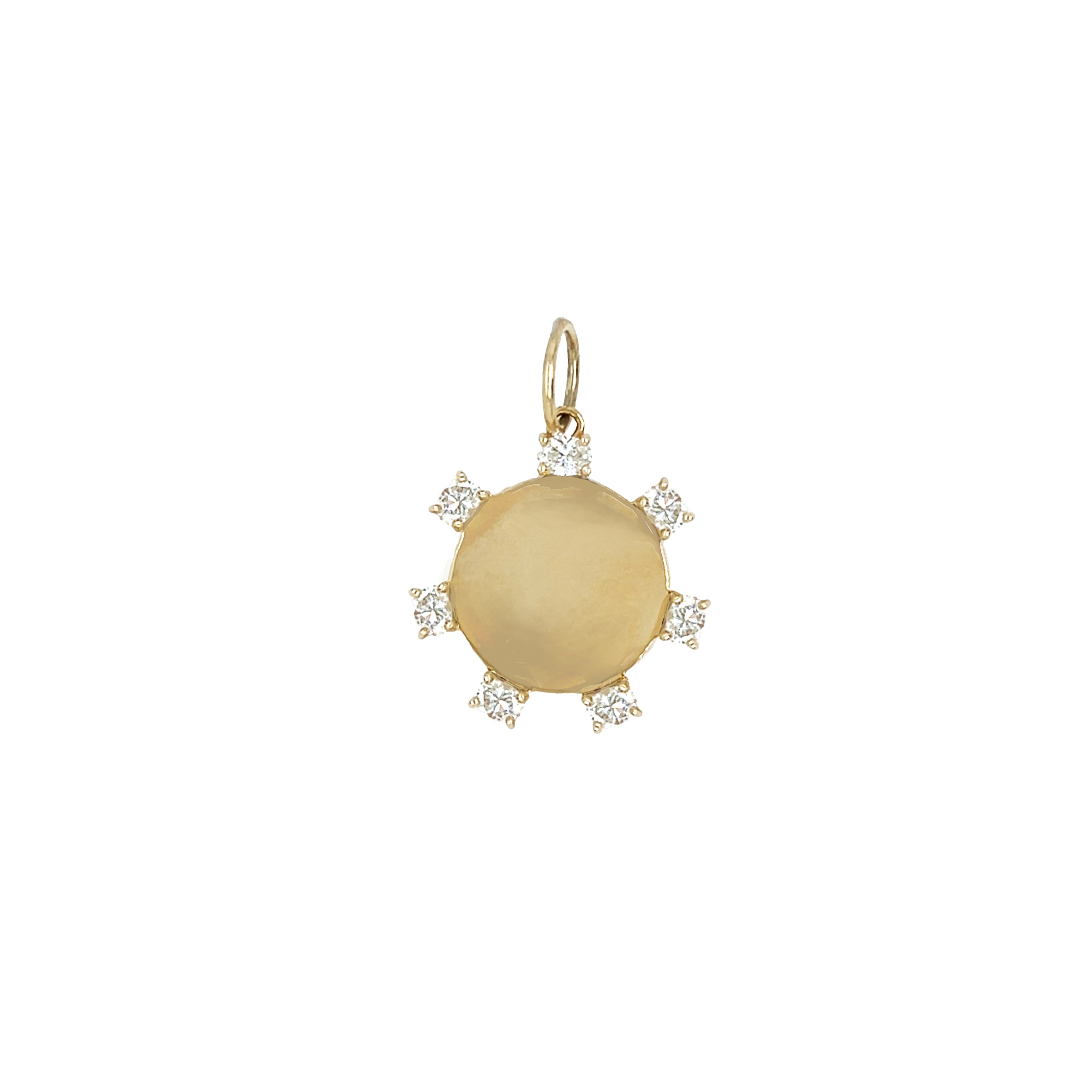 Diamond Round Disc Charm
14K Yellow Gold
0.74" Diamond Carat Weight
0.83" Diameter