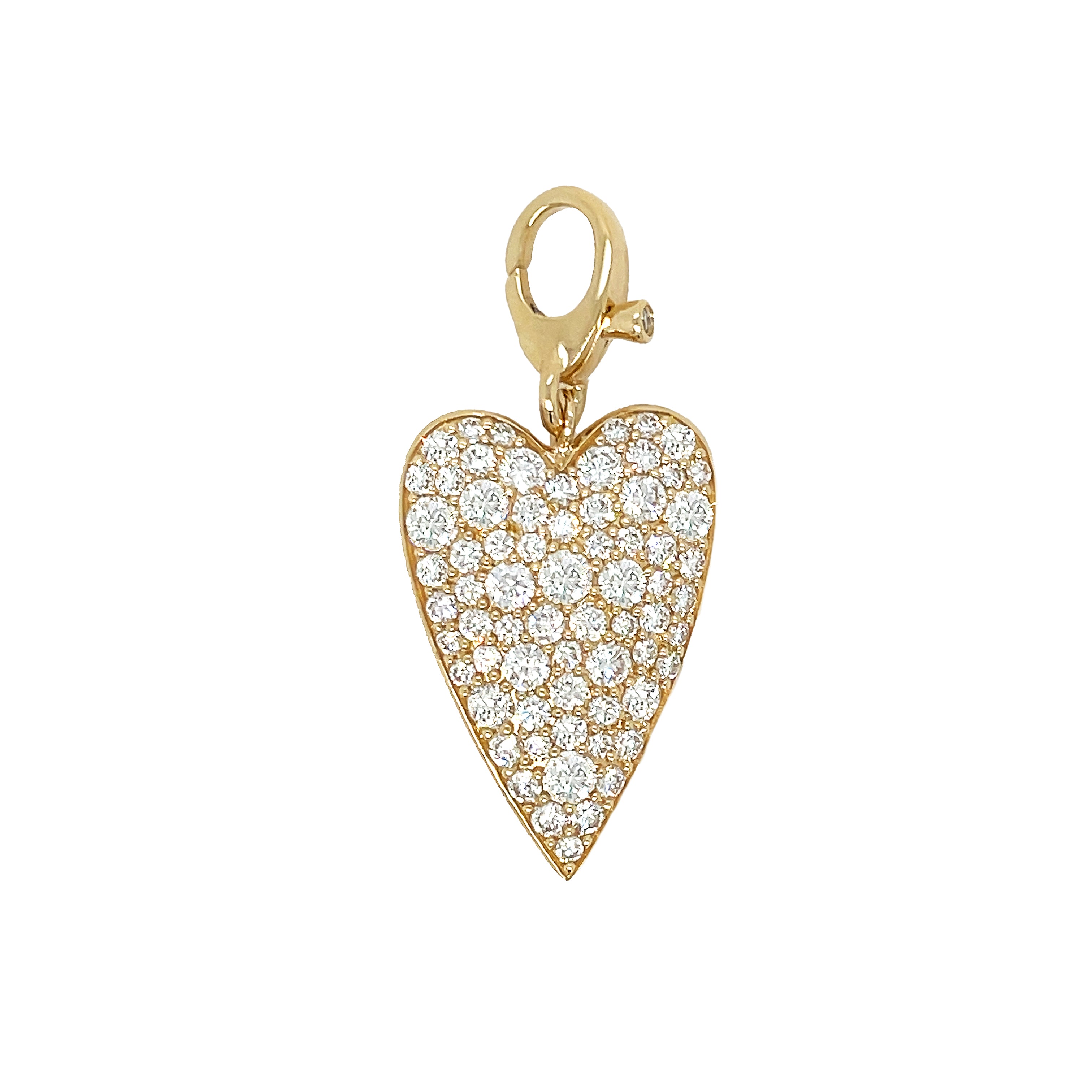 Diamond Heart Charm Pendant
Elevate your charm necklace with our Diamond Heart Charm. This stunning charm features sparkling diamonds on an elongated heart design, adding a touch of elegance to any look.
14K Yellow Gold
2.06 Diamond Carat Weight
1.46" Long X 0.66" Wide