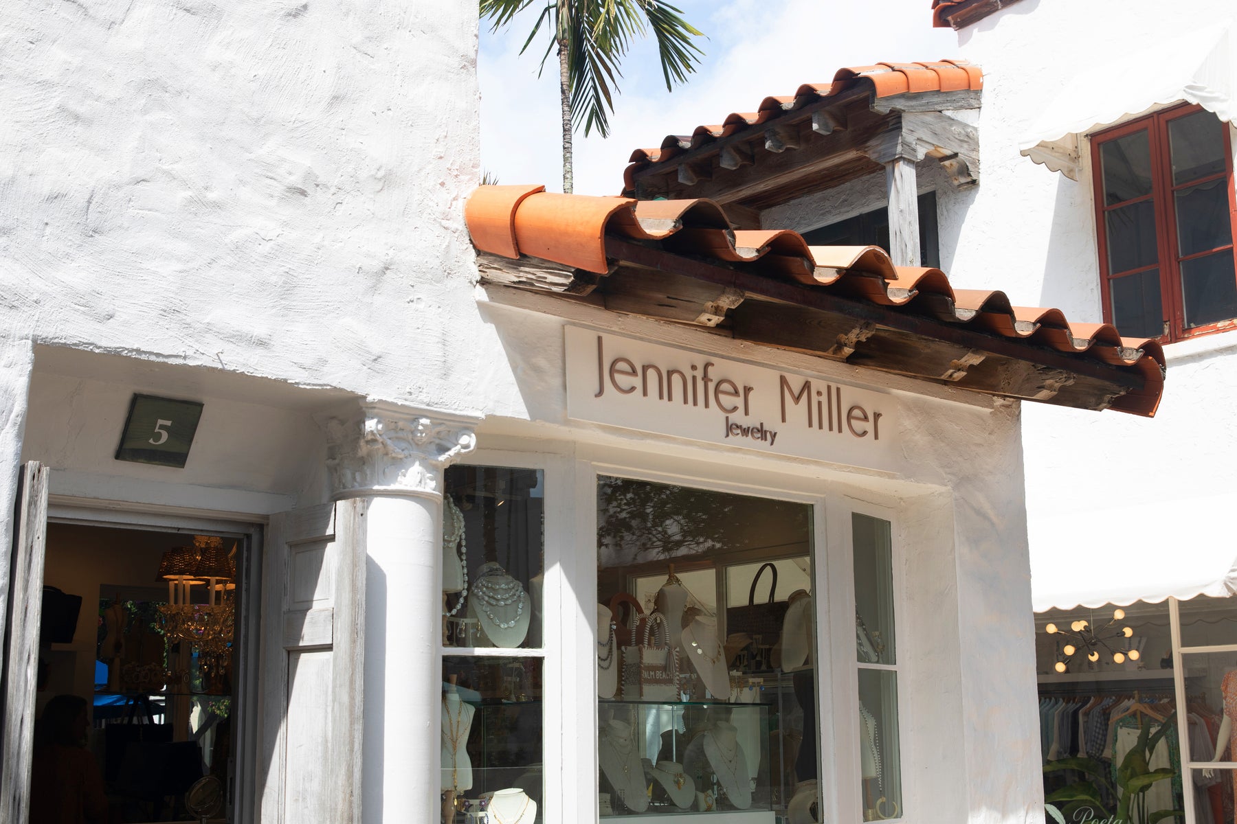 Outside the Jennifer Miller Jewelry store in Palm Beach.