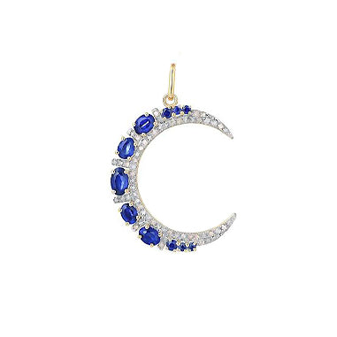 Diamond & Blue Sapphire Moon Charm
This stunning Diamond & Sapphire Moon Charm is a must-have for any jewelry collection. The sparkling diamonds and bold blue sapphire add a pop of color, while the moon charm shape adds a touch of whimsy.
14K Yellow Gold
0.35 Diamond Carat Weight
1.70 Sapphire Carat Weight
1.10" Diameter