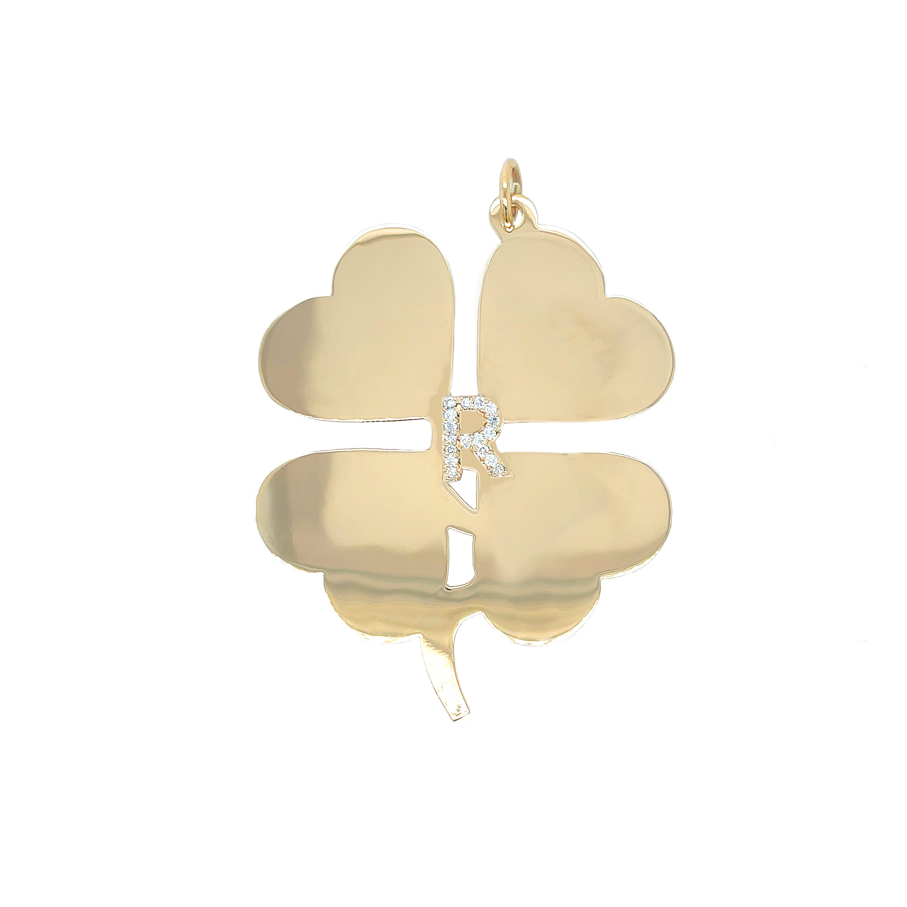 Diamond Letter XL Clover Charm
14K Yellow Gold
2.15" Long X 1.83" Wide