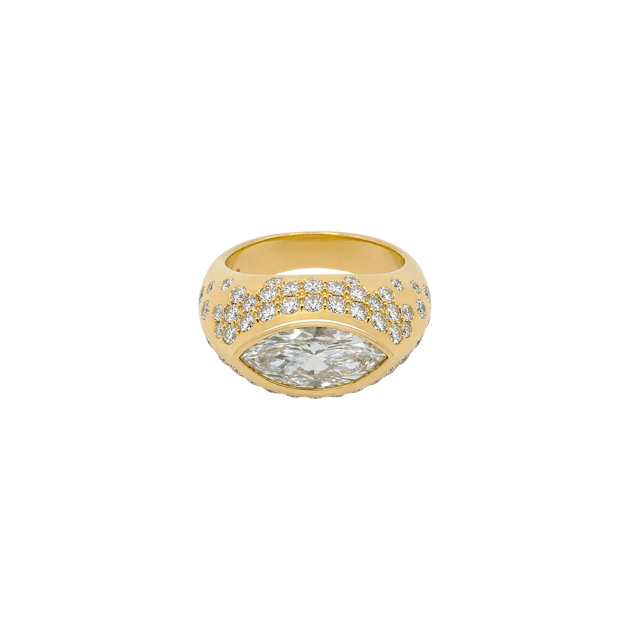 Marquise Lab Grown Diamond & Natura Diamond Pave Ring
A study in modern elegance, this 18K yellow gold ring features a luminous 2.02-carat marquise-cut lab-grown diamond accented by 1.36 carats of natural diamond pave. Bold, brilliant, and effortlessly refined.
18K Yellow Gold
2.02 Carat Marquise Lab Grown Diamond
1.36 Carats Natural Diamond Pave
F Color
VS1 Clarity