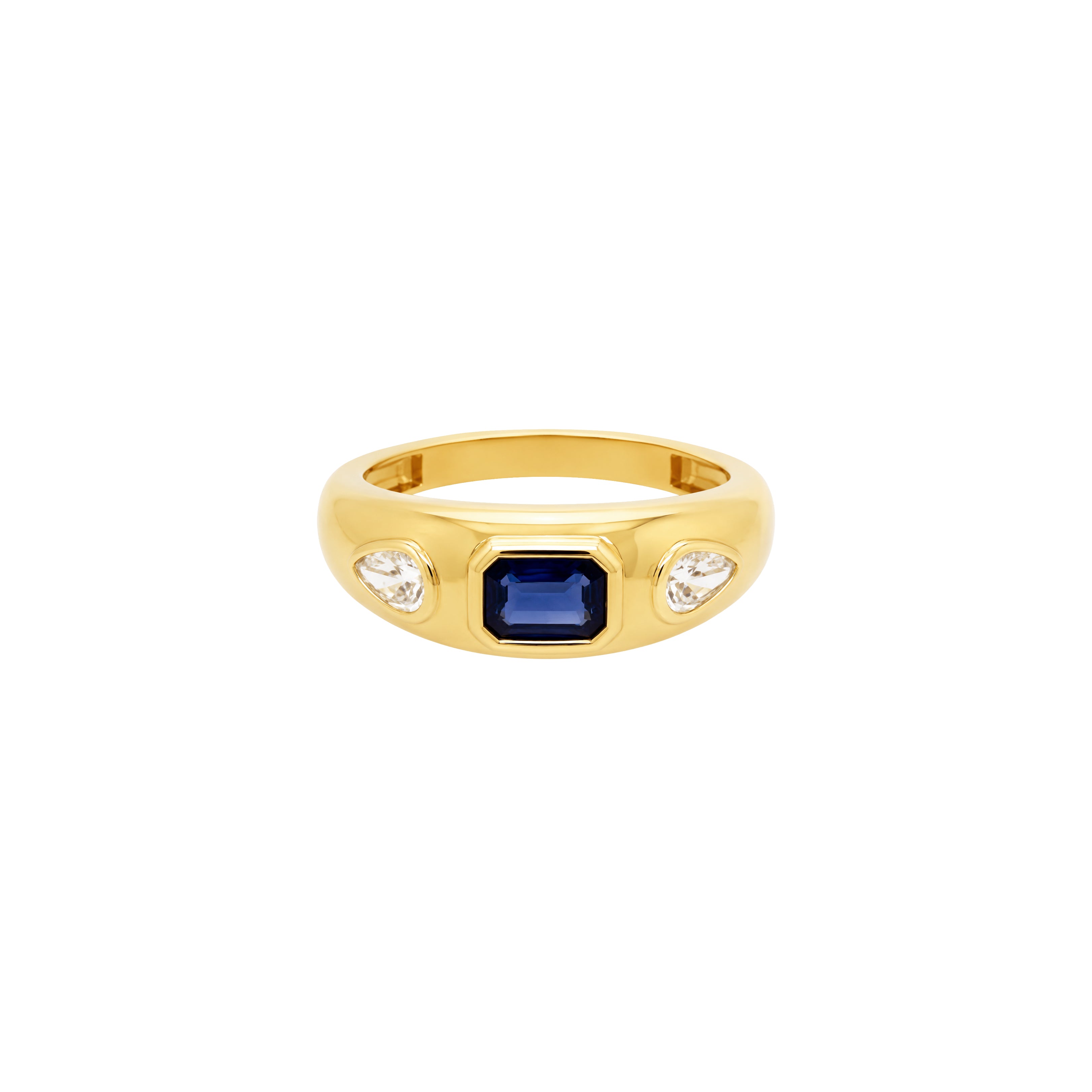 18K Gold Diamond & Sapphire Ring
18K Yellow Gold
0.37 Diamond Cart Weight
0.79 Sapphire Cart Weight