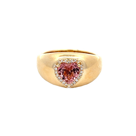Tourmaline & Diamond Heart Ring