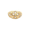 Rose Cut Diamond Ring  14K Yellow Gold 0.38 Diamond Carat Weight 0.44" Thick